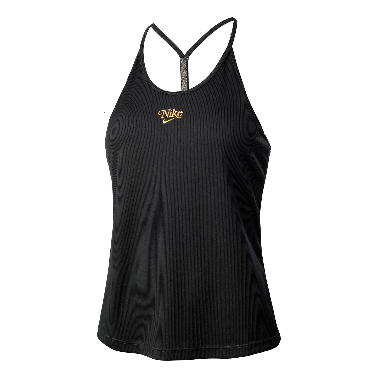 Nike Elastika Tanktop Dames - zwart, goud Nike Elastika Tanktop Dames - zwart, goud