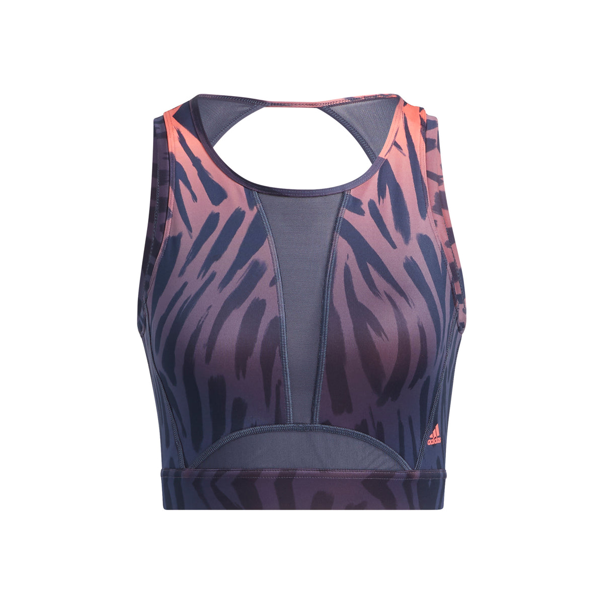 adidas TIGR All over Print Sport-bh Dames - donkerblauw, koraal adidas TIGR All over Print Sport-bh Dames - donkerblauw, koraal