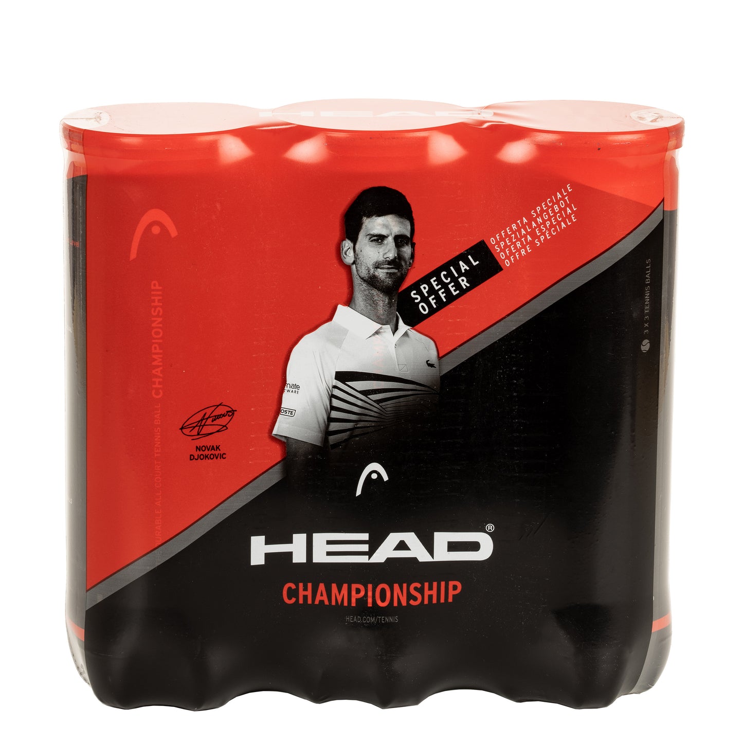 HEAD 3x Championship Novak Tube De 3 HEAD 3x Championship Novak Tube De 3