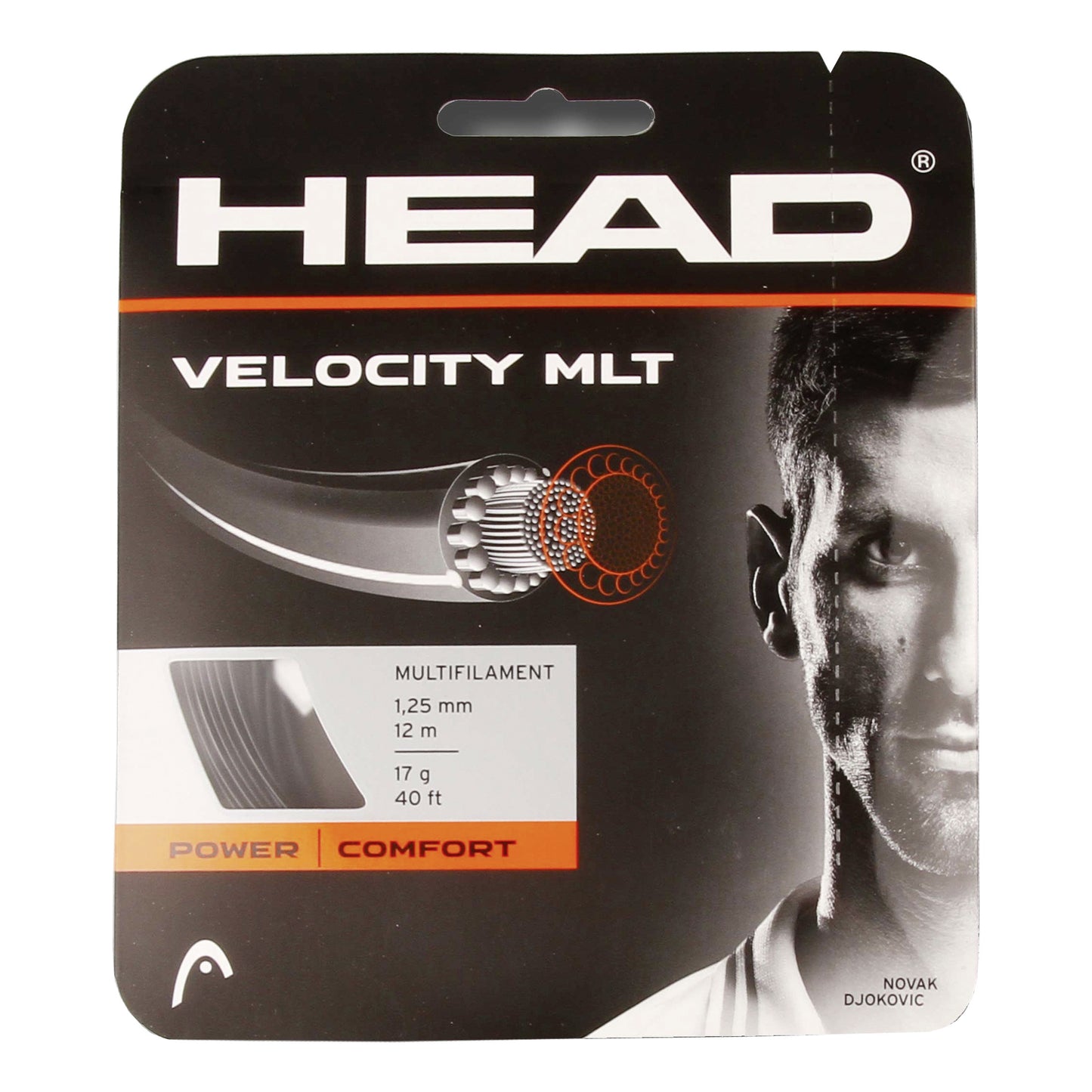 HEAD Velocity MLT Cordage En Garniture 12m-Noir HEAD Velocity MLT Cordage En Garniture 12m-Noir