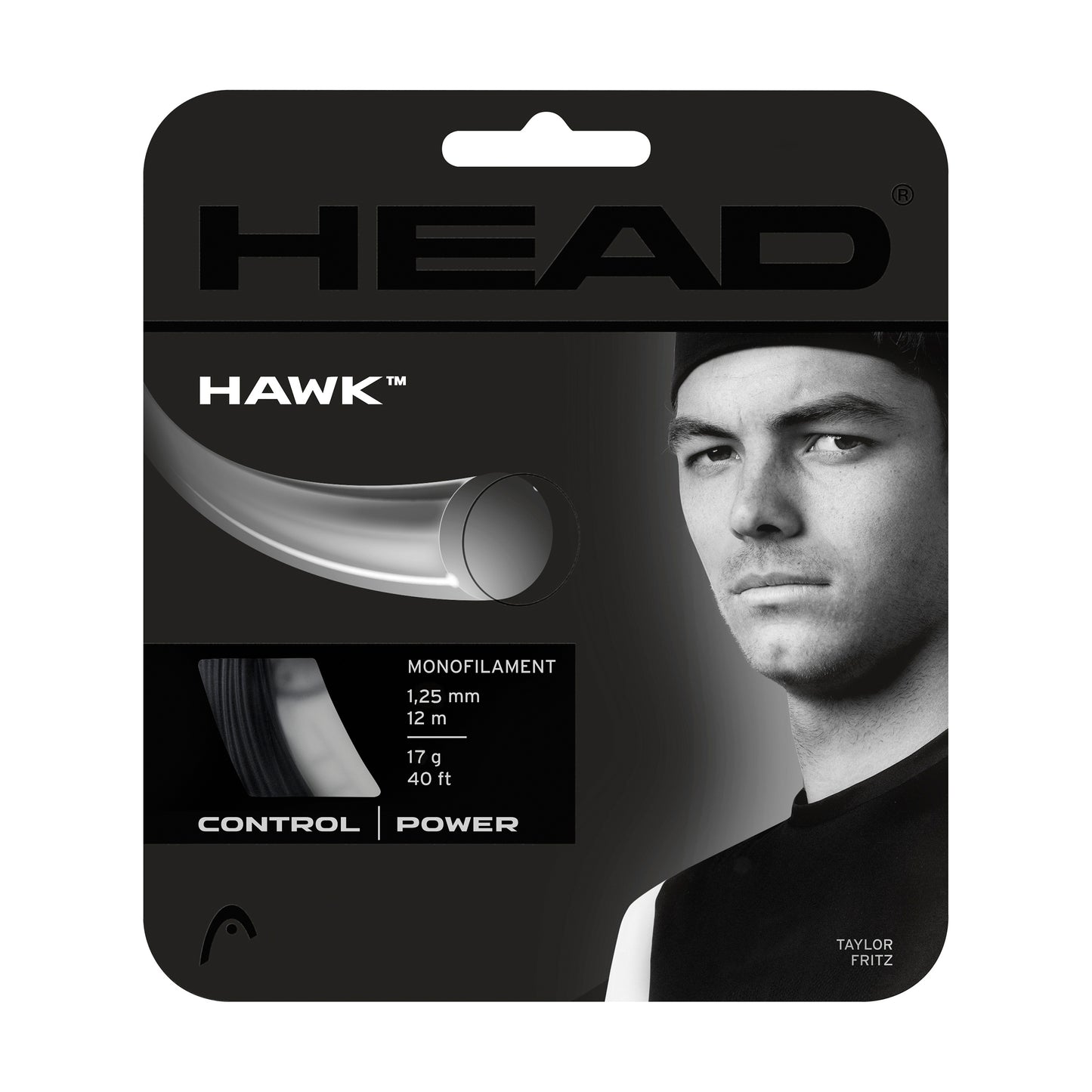 HEAD Hawk Cordage En Garniture 12m-Noir HEAD Hawk Cordage En Garniture 12m-Noir