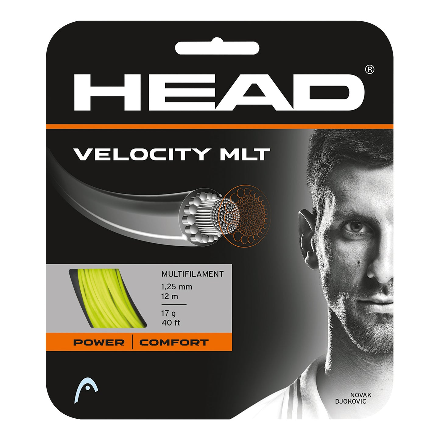 HEAD Velocity MLT Cordage En Garniture 12m-Jaune HEAD Velocity MLT Cordage En Garniture 12m-Jaune