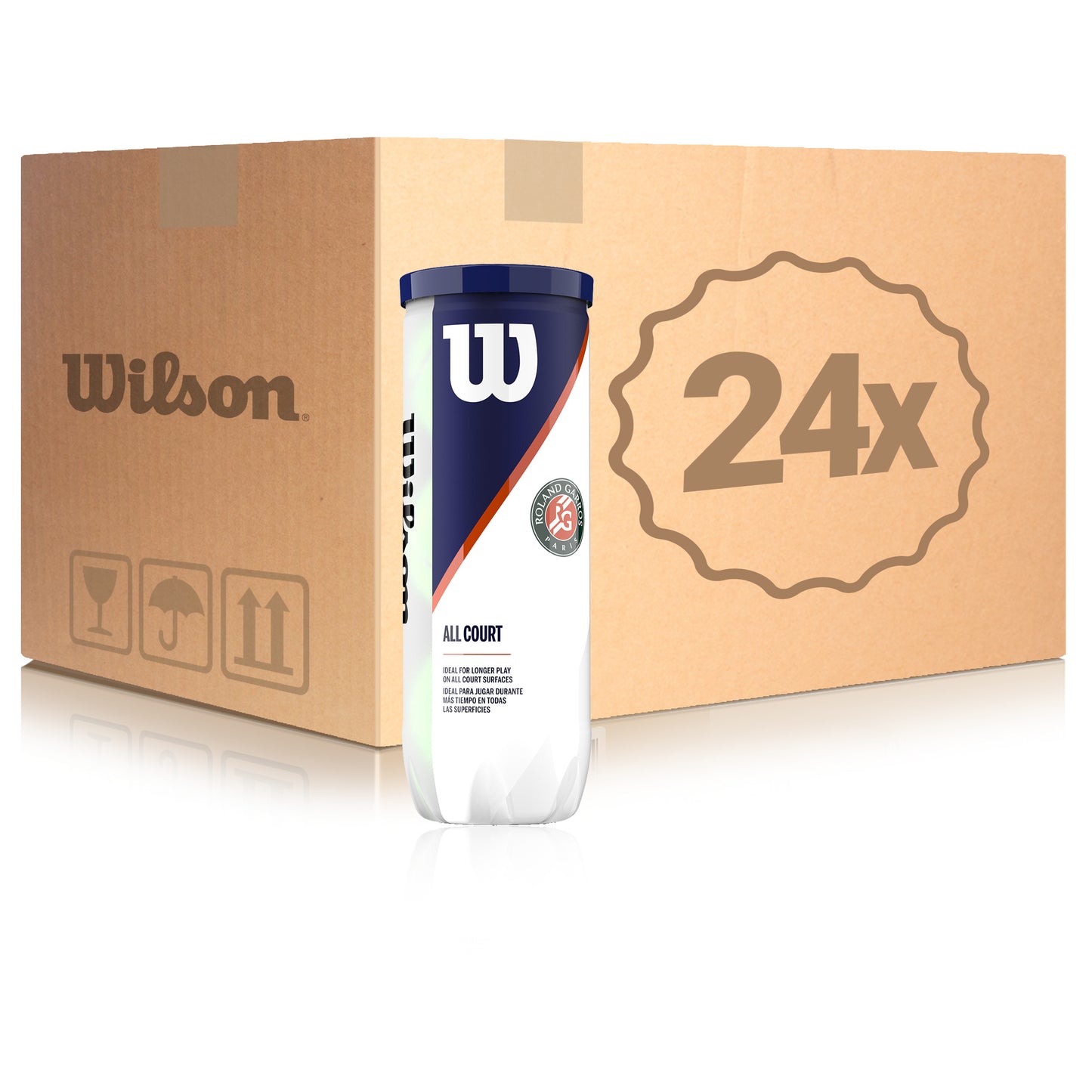Wilson 24x verpakking 3 stuks Roland Garros All Court 3er In een doos Wilson 24x verpakking 3 stuks Roland Garros All Court 3er In een doos