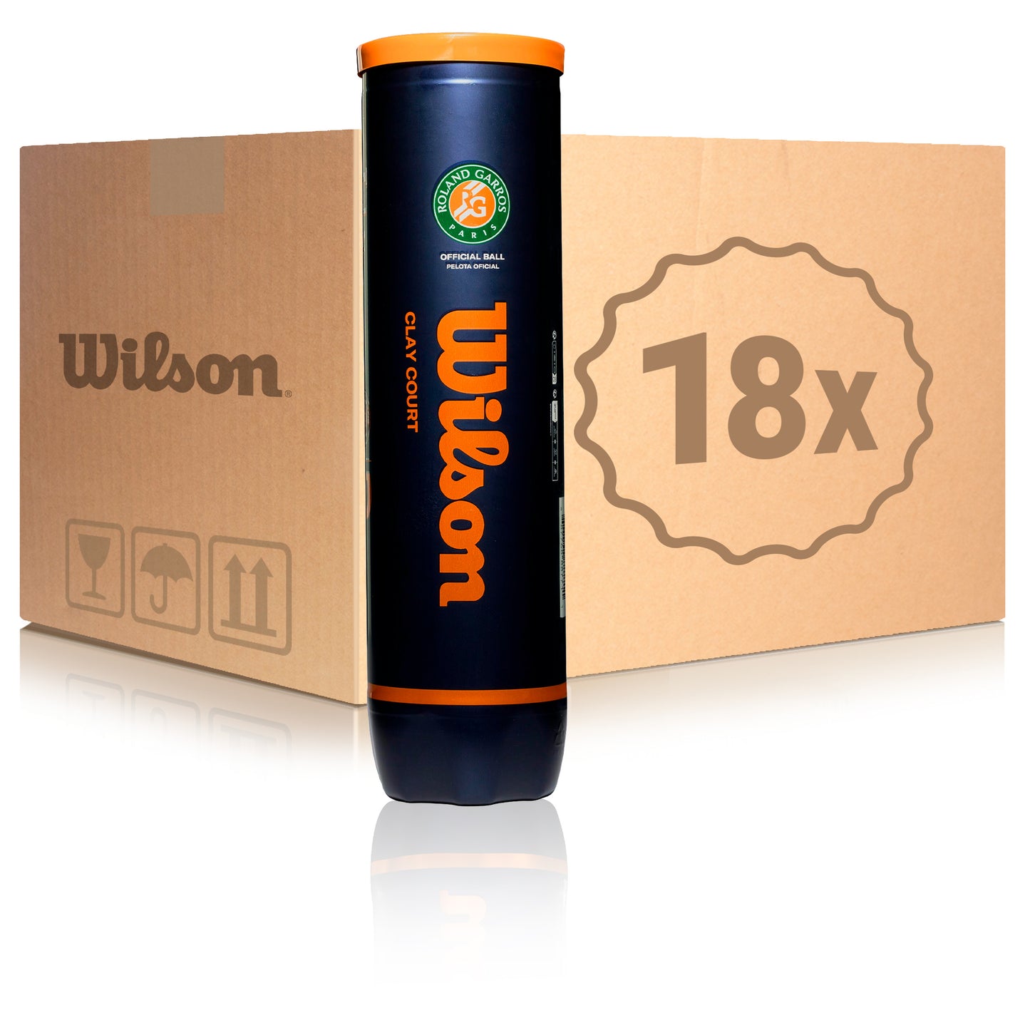 Wilson 18x verpakking 4 stuks Roland Garros Official In een doos Wilson 18x verpakking 4 stuks Roland Garros Official In een doos