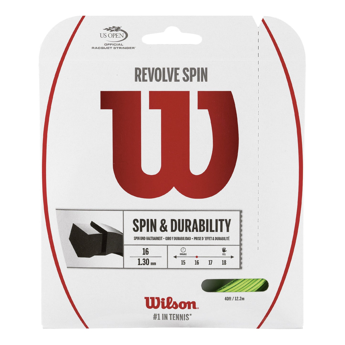 Wilson Revolve Spin Cordage En Garniture 12,2m-Vert Wilson Revolve Spin Cordage En Garniture 12,2m-Vert