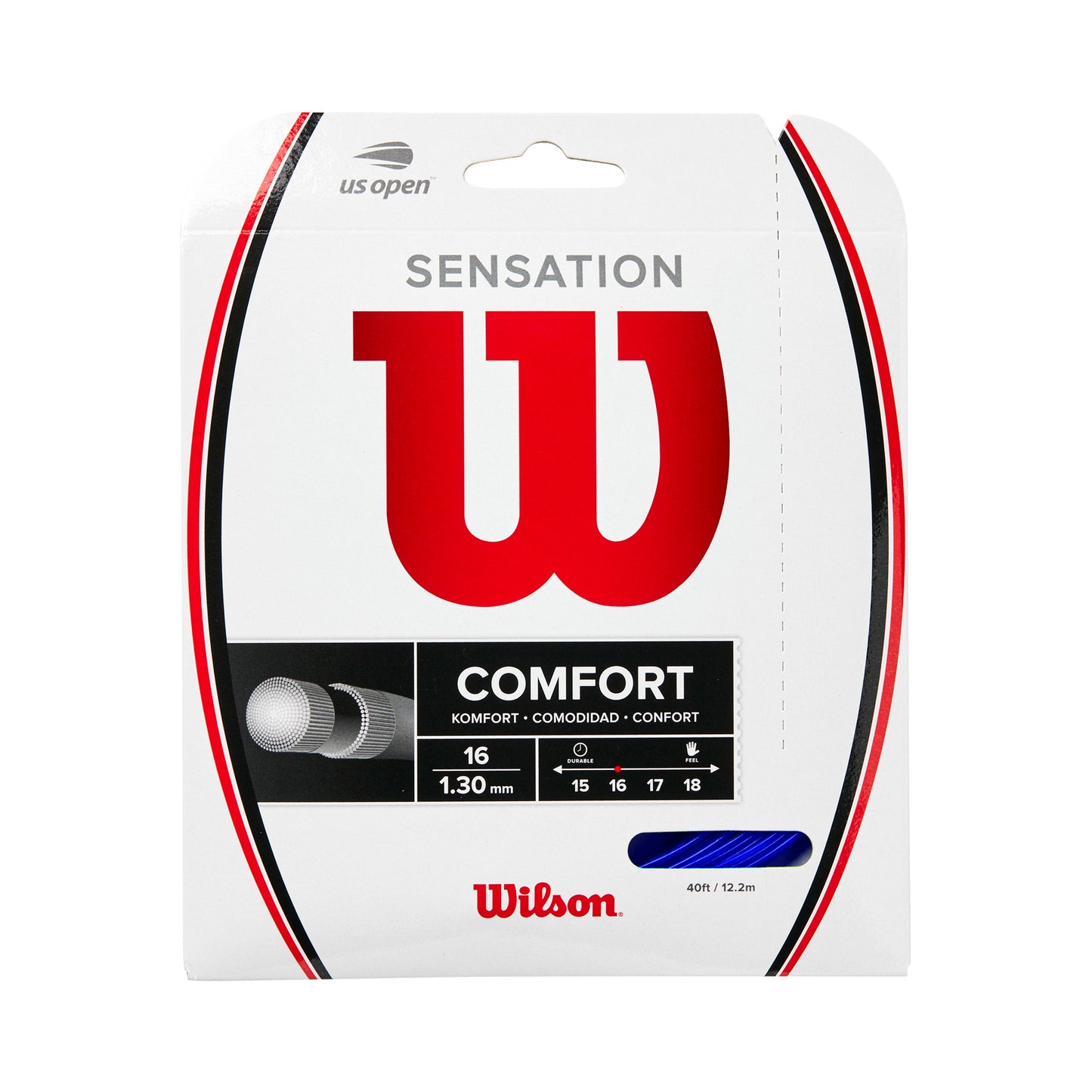Wilson Sensation 16 12m Cordage En Garniture-Bleu Wilson Sensation 16 12m Cordage En Garniture-Bleu