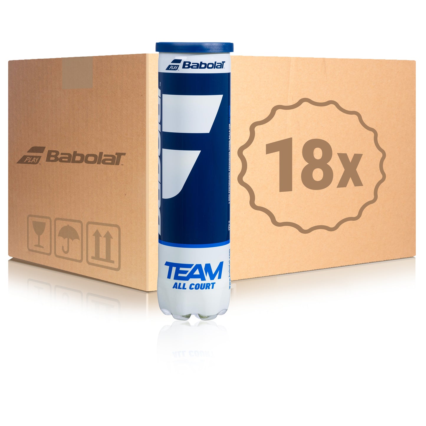 Babolat 18x verpakking 4 stuks Team All Court In een doos Babolat 18x verpakking 4 stuks Team All Court In een doos