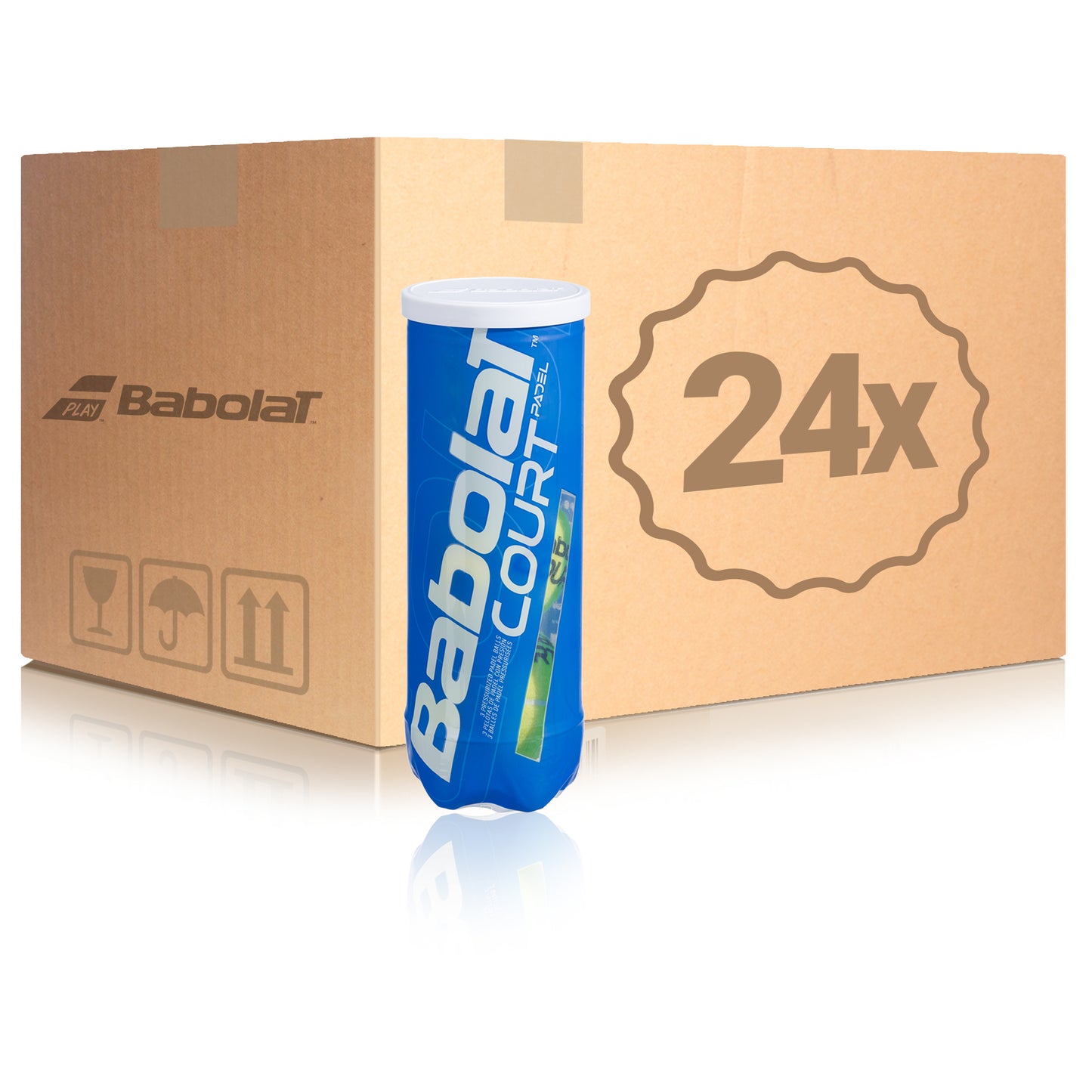 Babolat 24 Tubes de 3 Court Padel X3 En carton Babolat 24 Tubes de 3 Court Padel X3 En carton