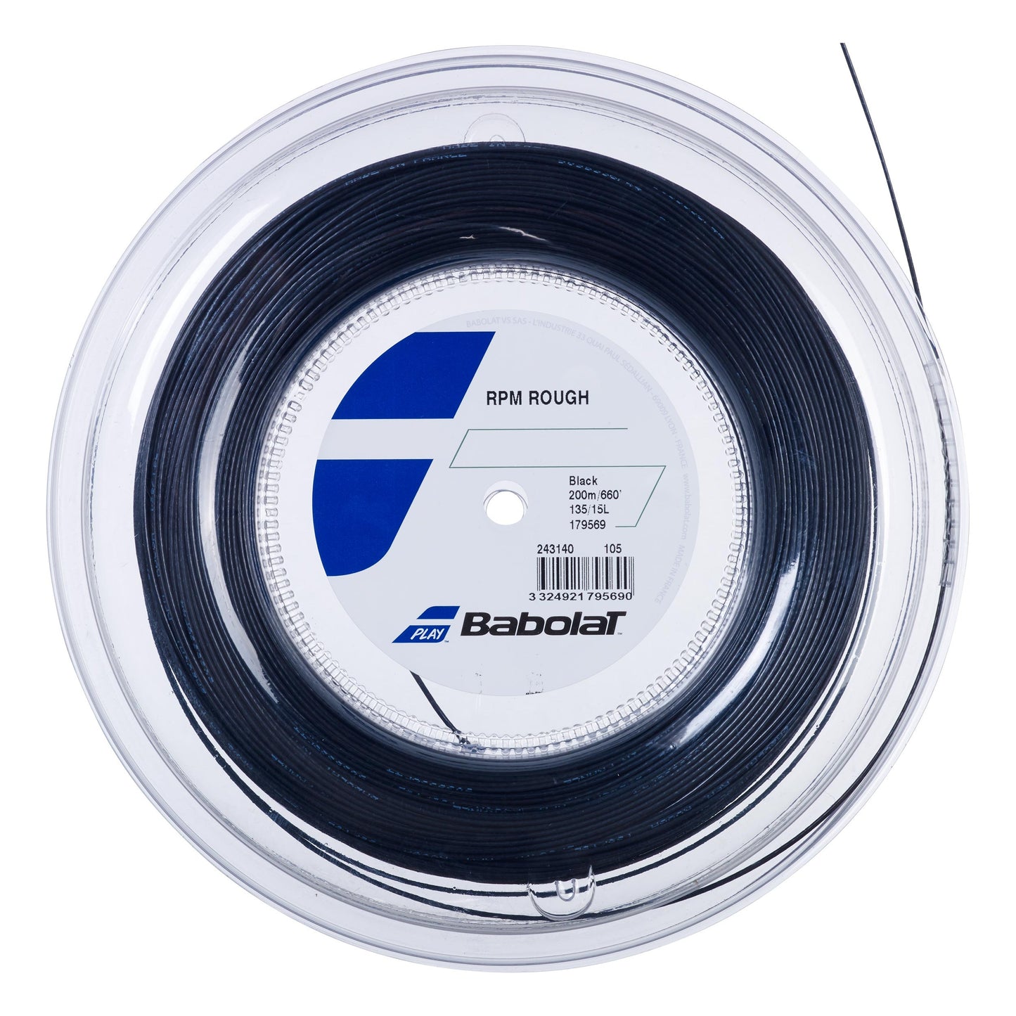 Babolat RPM Blast Rough Bobine cordage 200m - noir Babolat RPM Blast Rough Bobine cordage 200m - noir