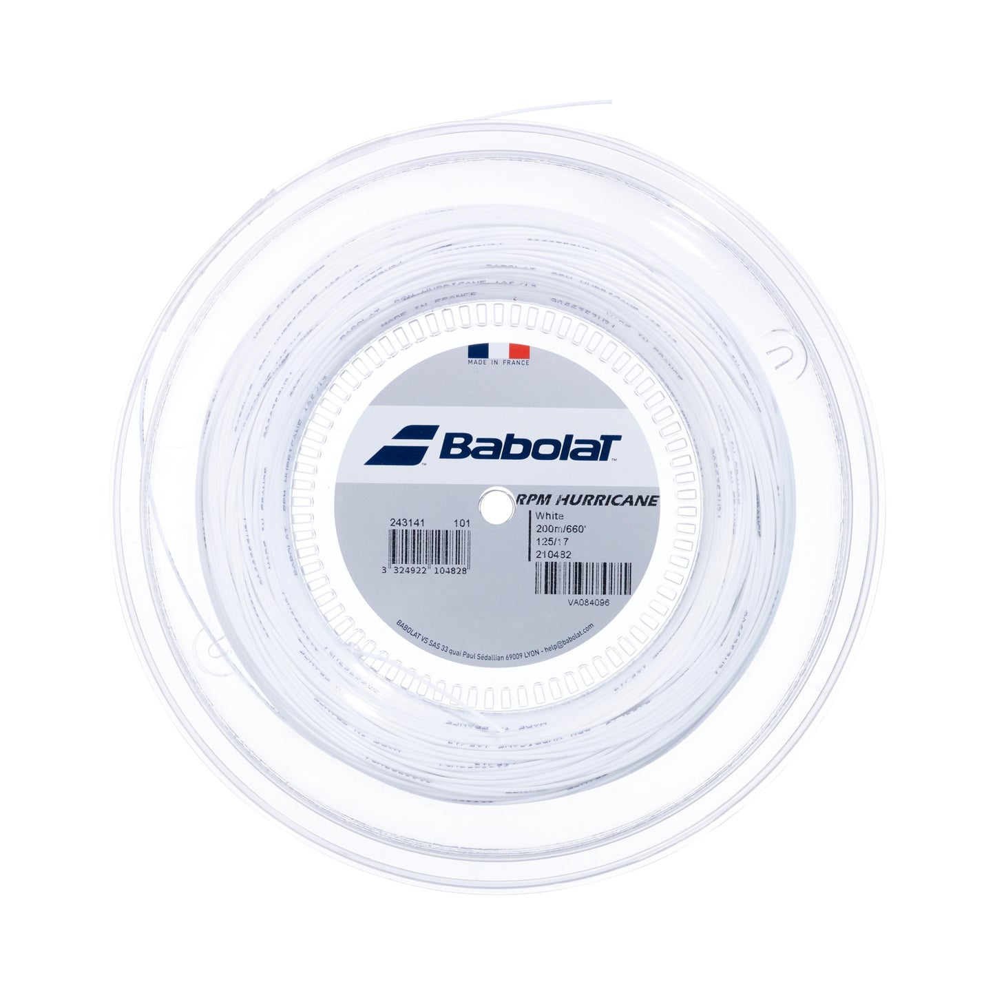 Babolat RPM Hurricane Rol Snaren 200m-Wit Babolat RPM Hurricane Rol Snaren 200m-Wit