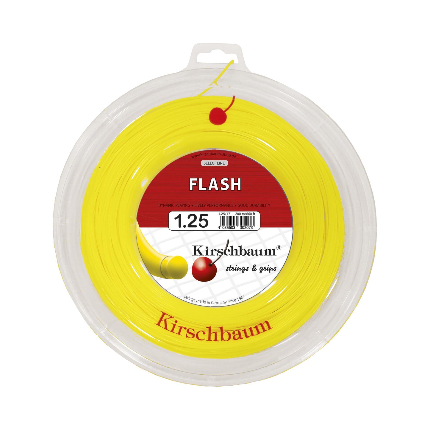 Kirschbaum Flash Bobine Cordage 200m-Jaune Kirschbaum Flash Bobine Cordage 200m-Jaune
