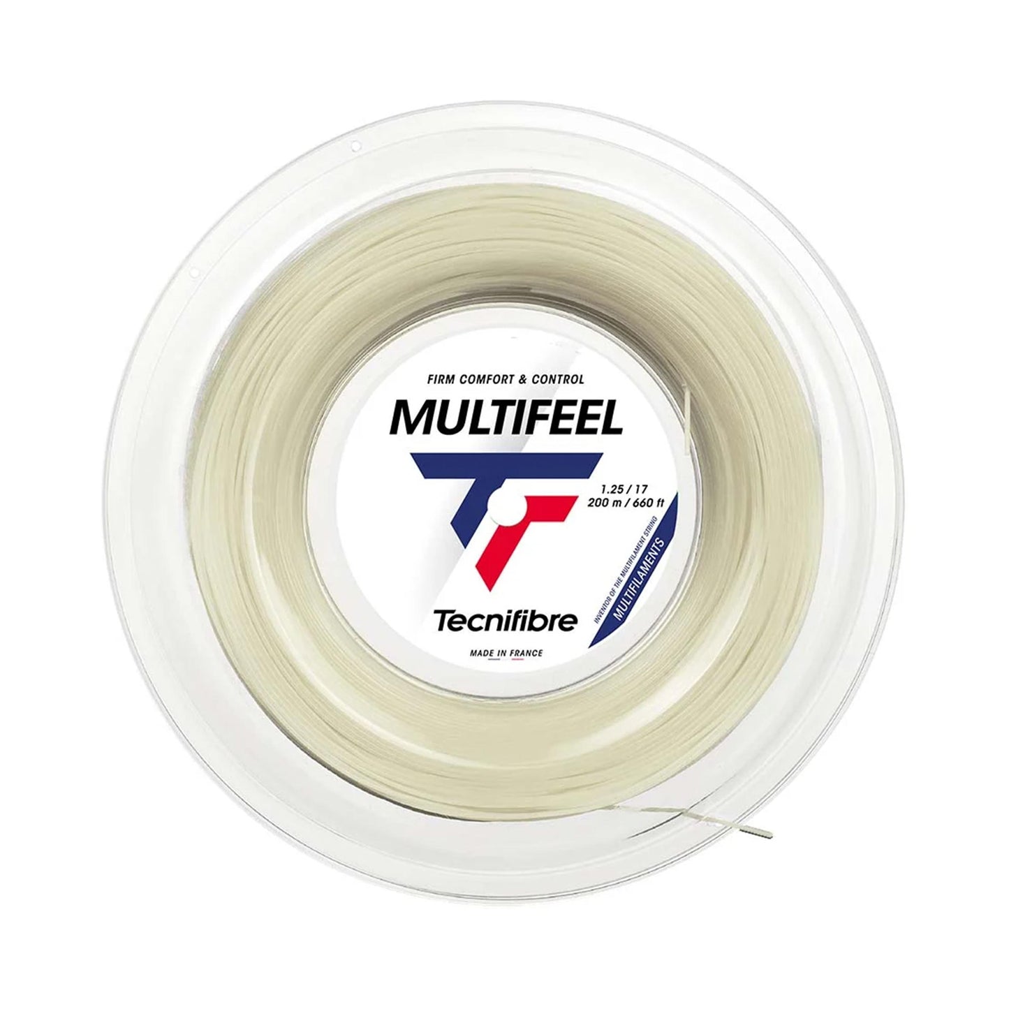 Tecnifibre Multifeel 200m Rol Snaren-Natuurlijke Kleuren Tecnifibre Multifeel 200m Rol Snaren-Natuurlijke Kleuren