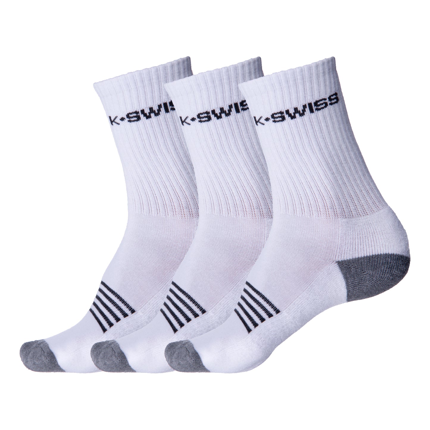 K-Swiss Chaussettes De Tennis Pack De 3 Hommes-Blanc,Noir K-Swiss Chaussettes De Tennis Pack De 3 Hommes-Blanc,Noir