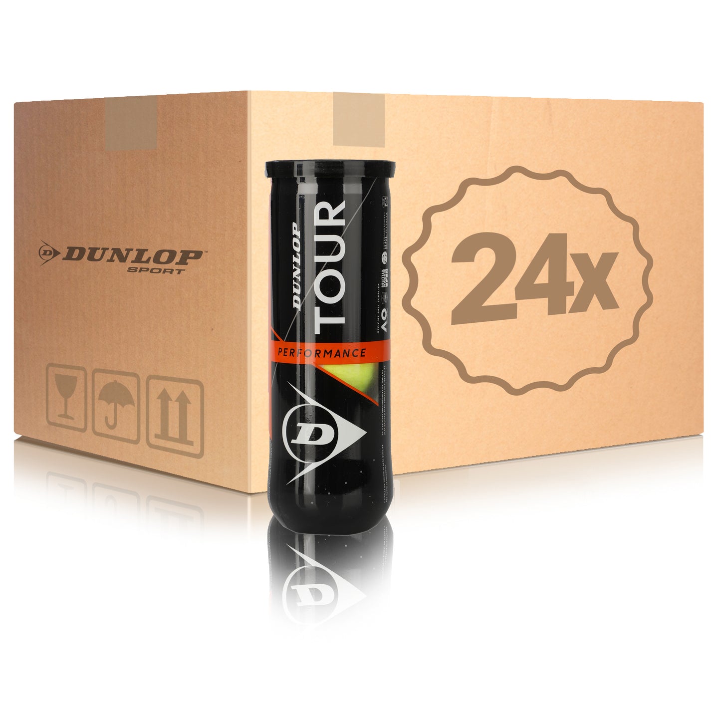 Dunlop 24 Tubes de 3 Tour Performance En carton Dunlop 24 Tubes de 3 Tour Performance En carton