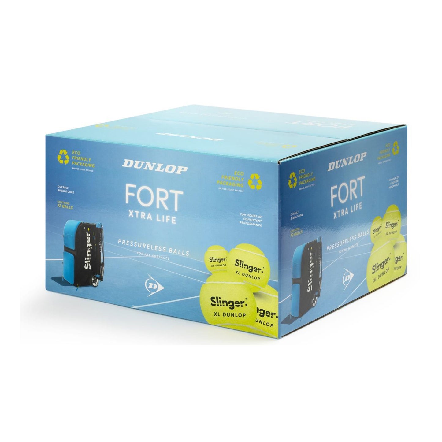 Dunlop Fort Xtra Life Slinger Box de 72 balles Dunlop Fort Xtra Life Slinger Box de 72 balles