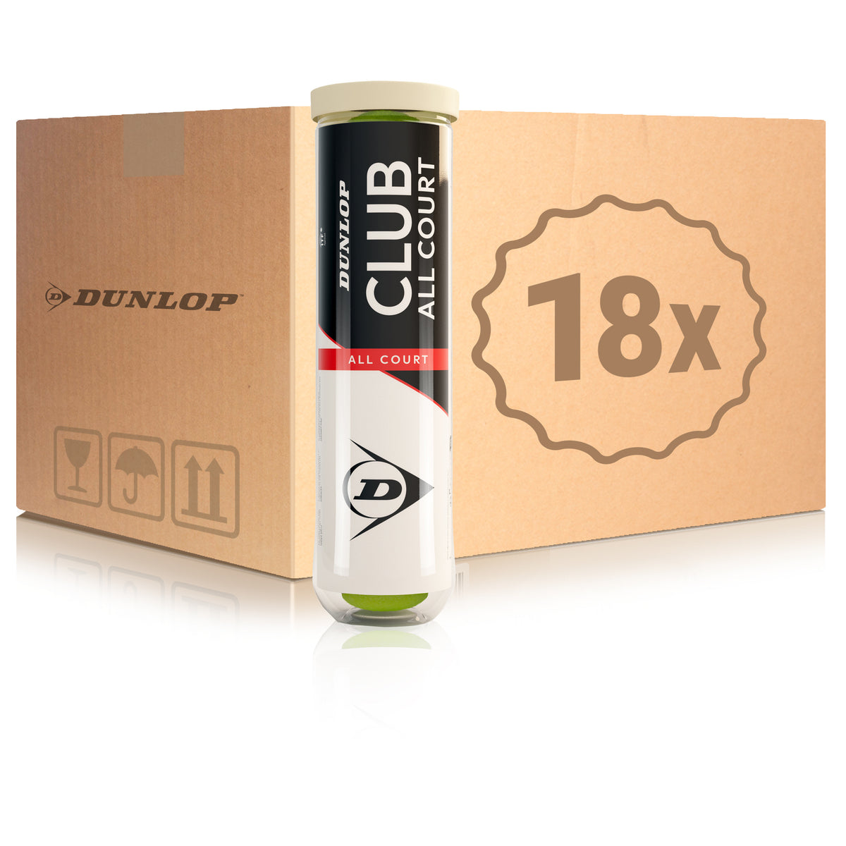 Dunlop 18 tubes de 4 Club All Court Dunlop 18 tubes de 4 Club All Court