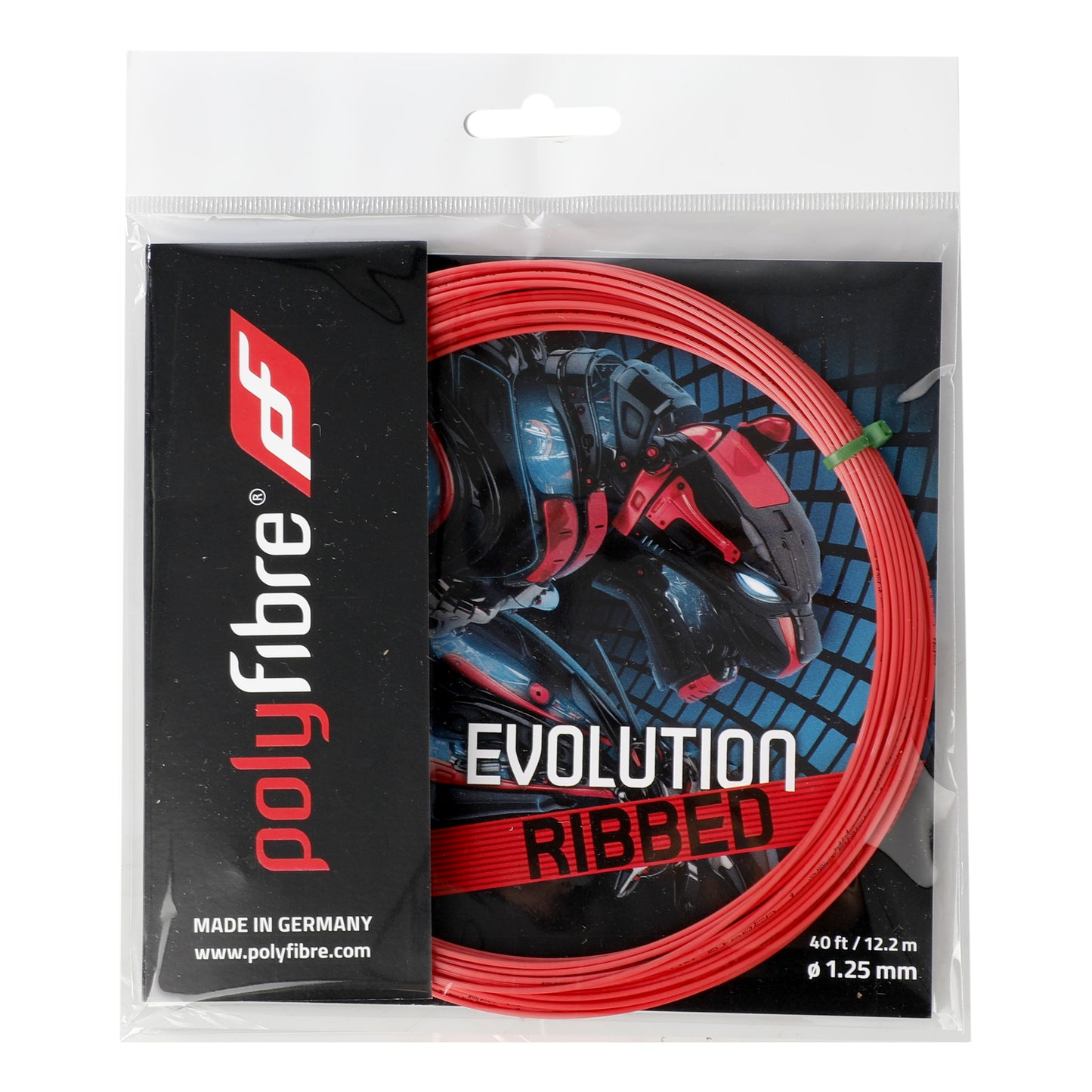 Polyfibre Evolution ribbed Set snaren 12m - rood Polyfibre Evolution ribbed Set snaren 12m - rood
