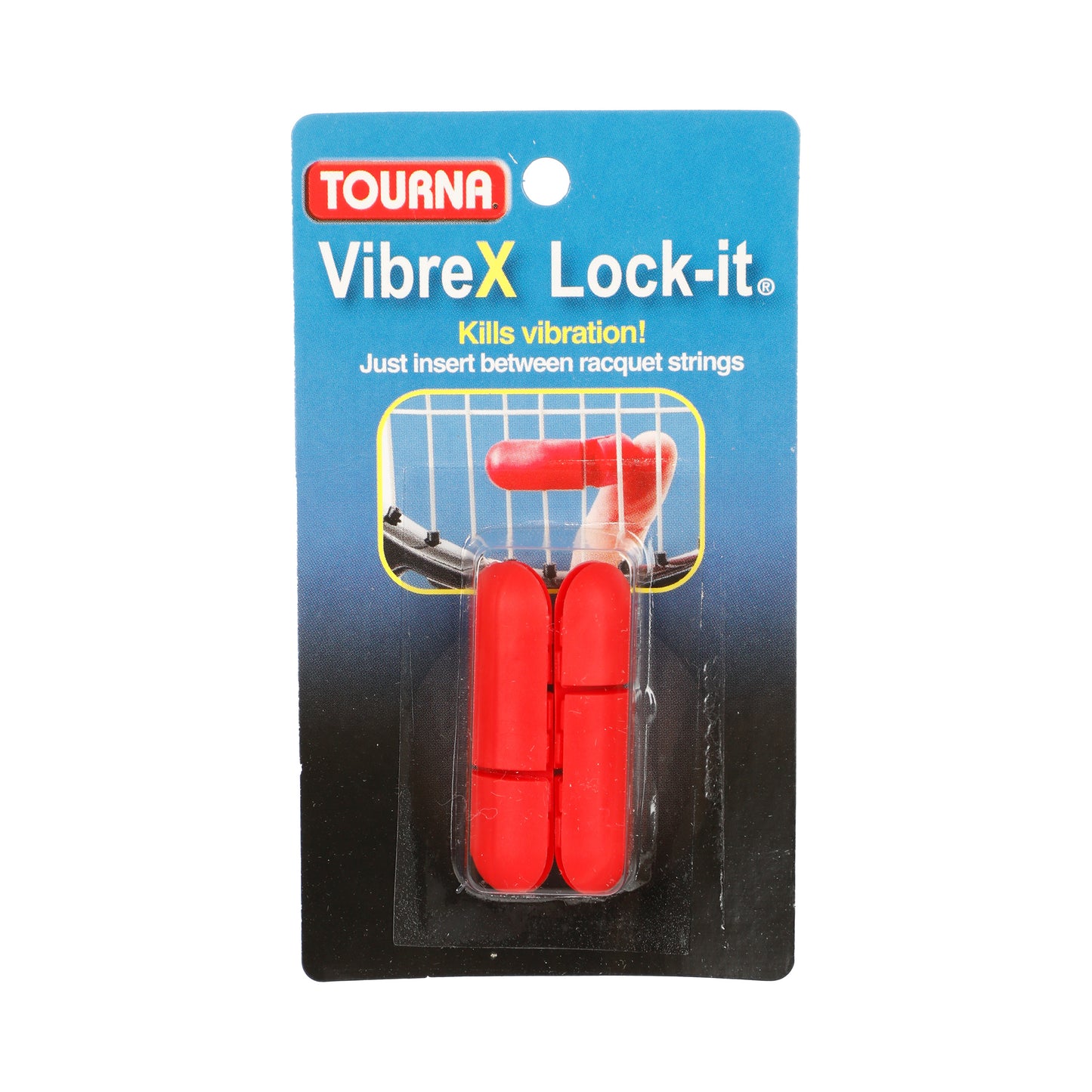 Tourna Vibrex Lock Antivibrateur Pack De 2 Unités-Rouge Tourna Vibrex Lock Antivibrateur Pack De 2 Unités-Rouge