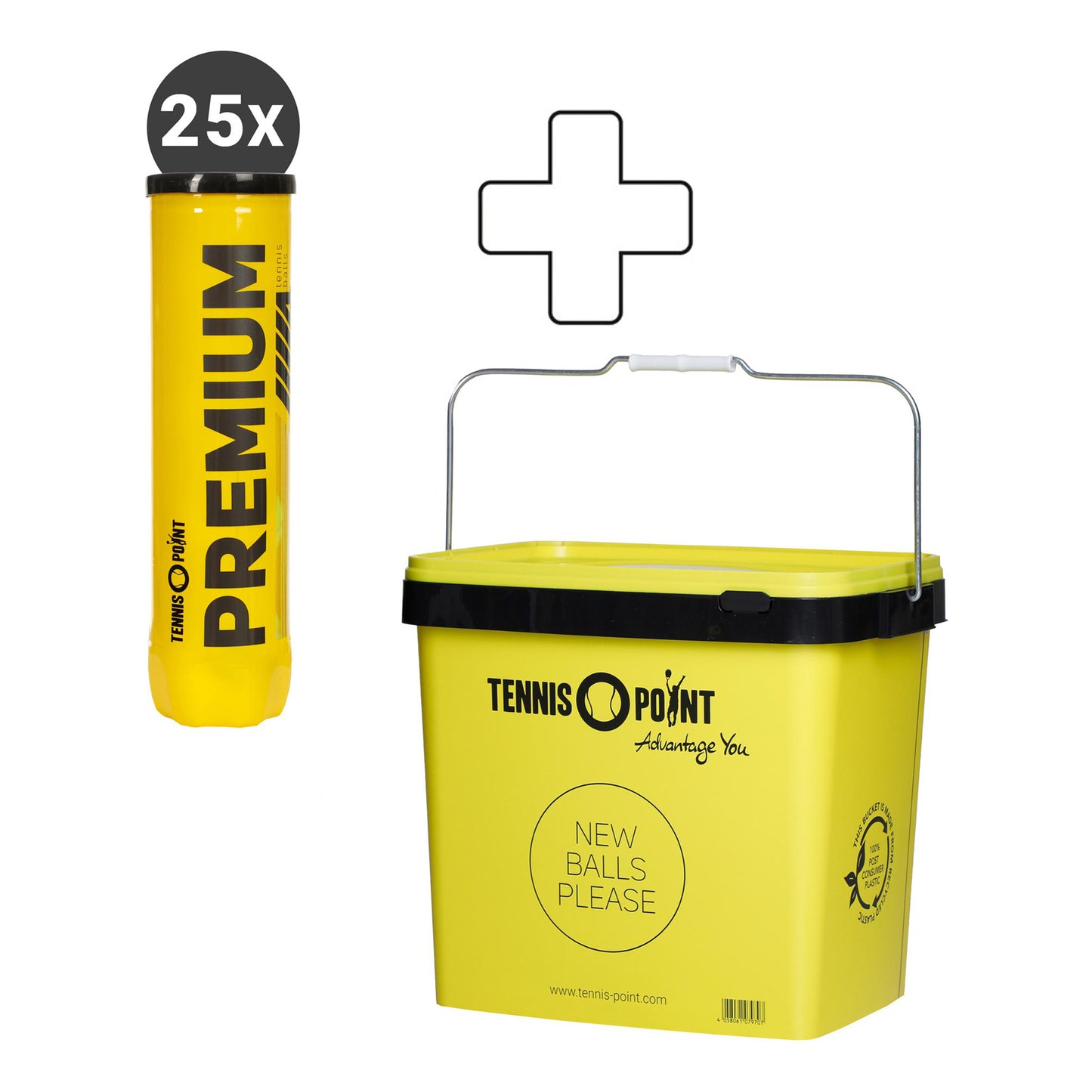 Tennis-Point Verpakking 4 stuks 25 x Premium Plus ballenemmer Tennis-Point Verpakking 4 stuks 25 x Premium Plus ballenemmer
