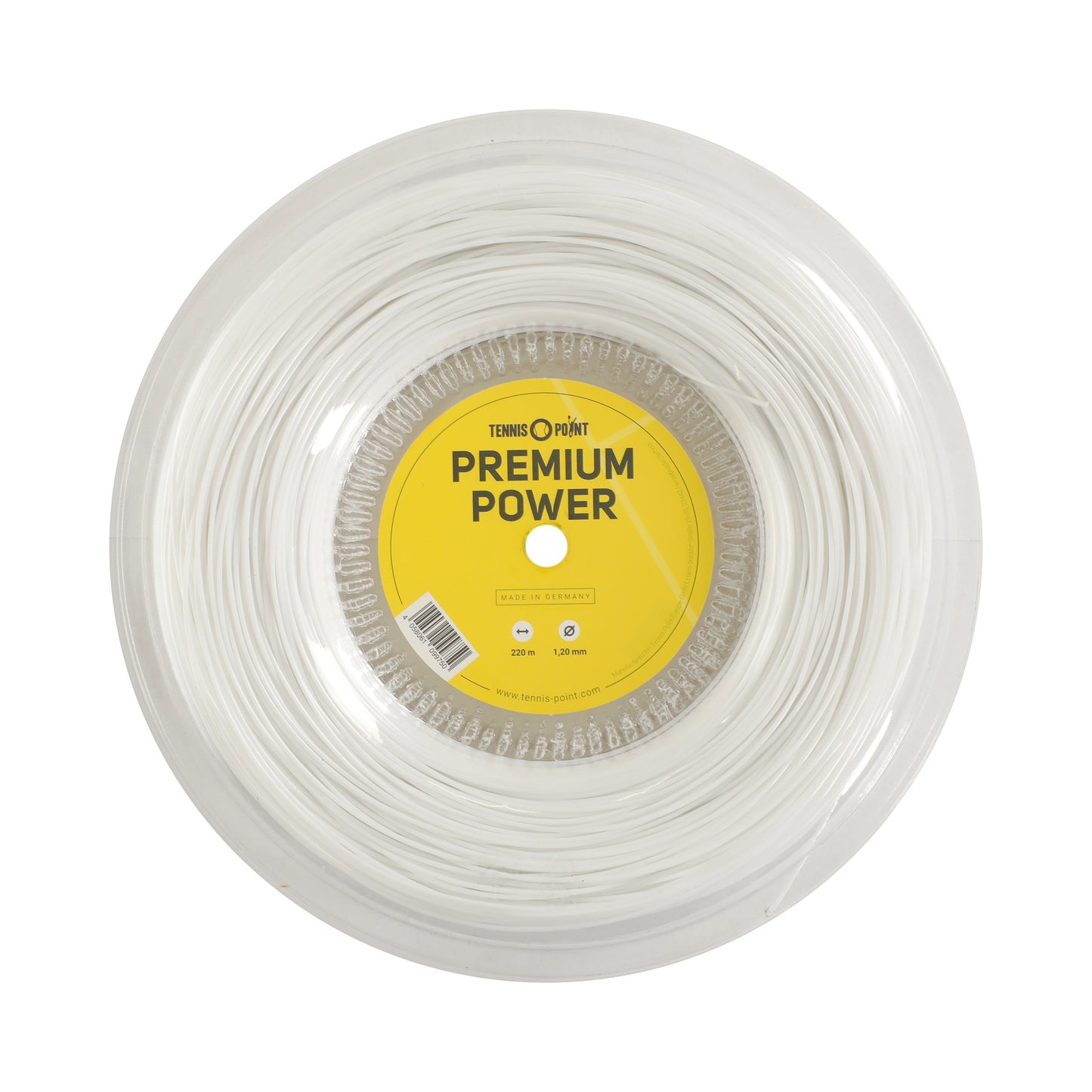Tennis-Point Premium Power Bobine Cordage 220m-Blanc Tennis-Point Premium Power Bobine Cordage 220m-Blanc