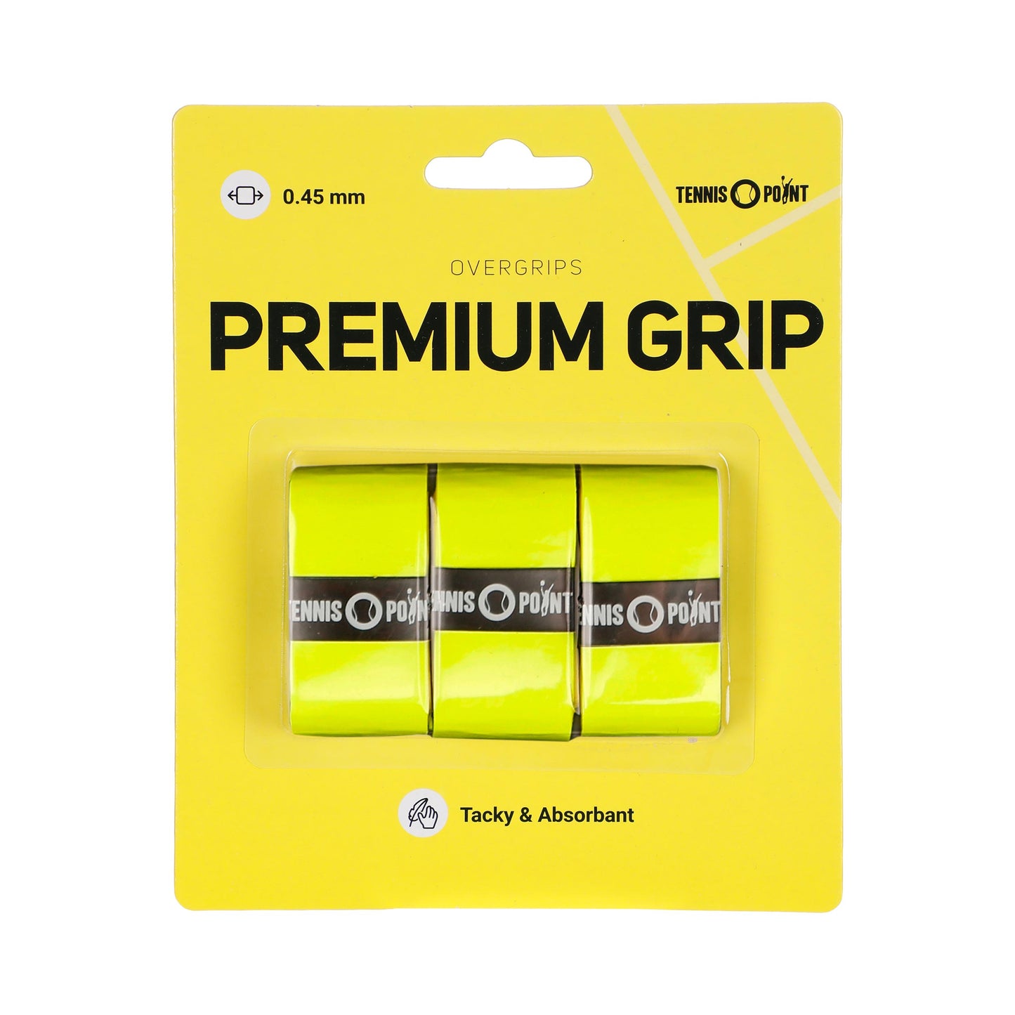 Tennis-Point Premium Grip Verpakking 3 Stuks-Geel Tennis-Point Premium Grip Verpakking 3 Stuks-Geel