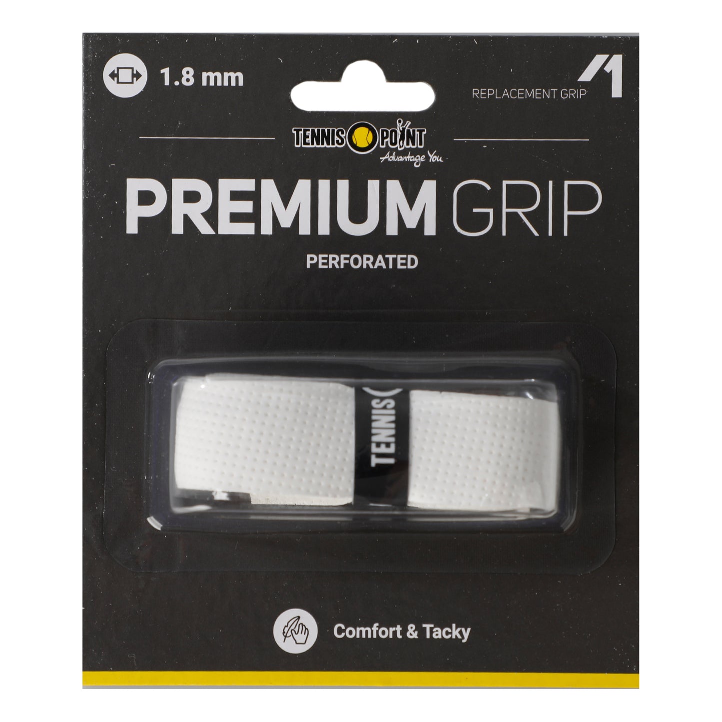 Tennis-Point Premium Grip Perforated Verpakking 1 Stuk-Wit Tennis-Point Premium Grip Perforated Verpakking 1 Stuk-Wit