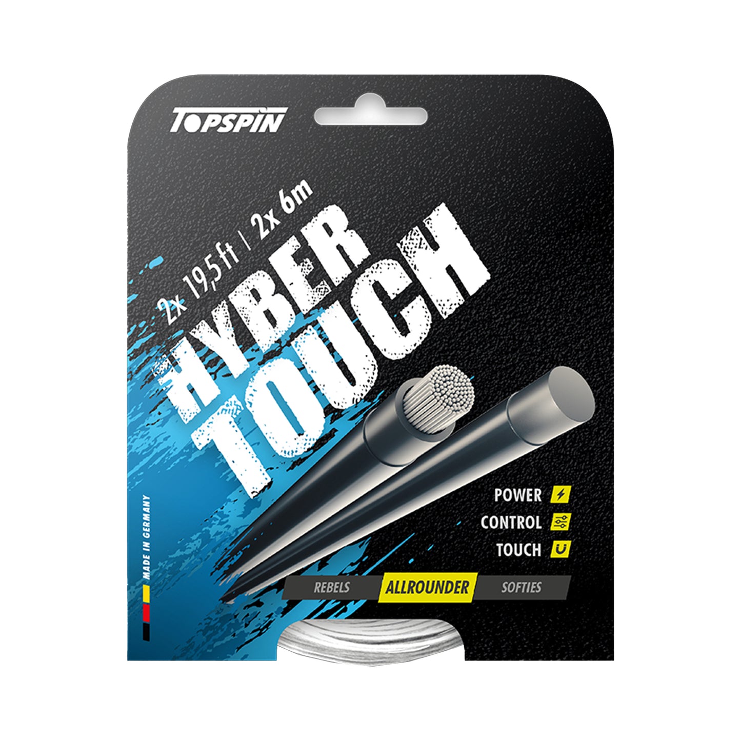 Topspin Hyber Touch 2 X 6m Cordage En Garniture-Blanc Topspin Hyber Touch 2 X 6m Cordage En Garniture-Blanc