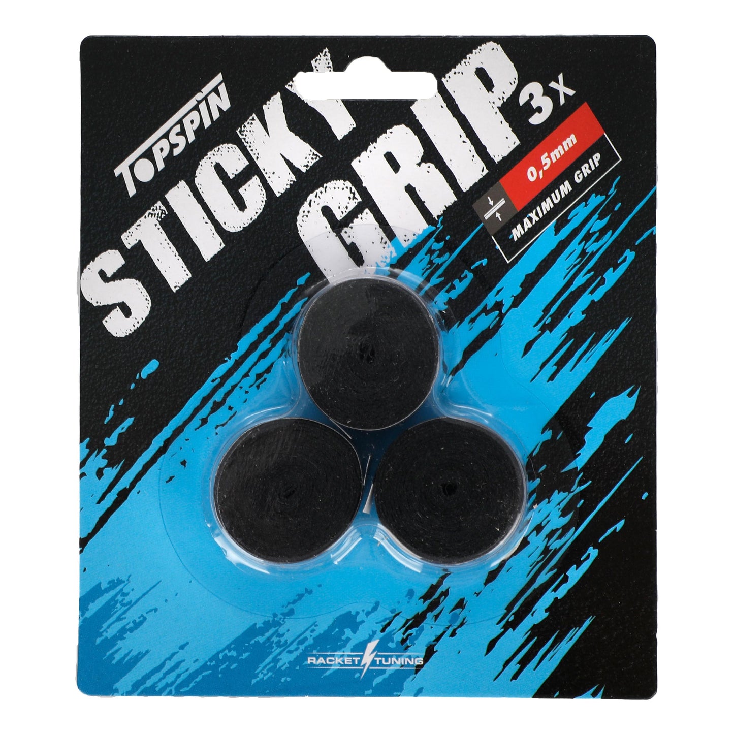 Topspin Sticky Grip Verpakking 3 Stuks-Zwart Topspin Sticky Grip Verpakking 3 Stuks-Zwart
