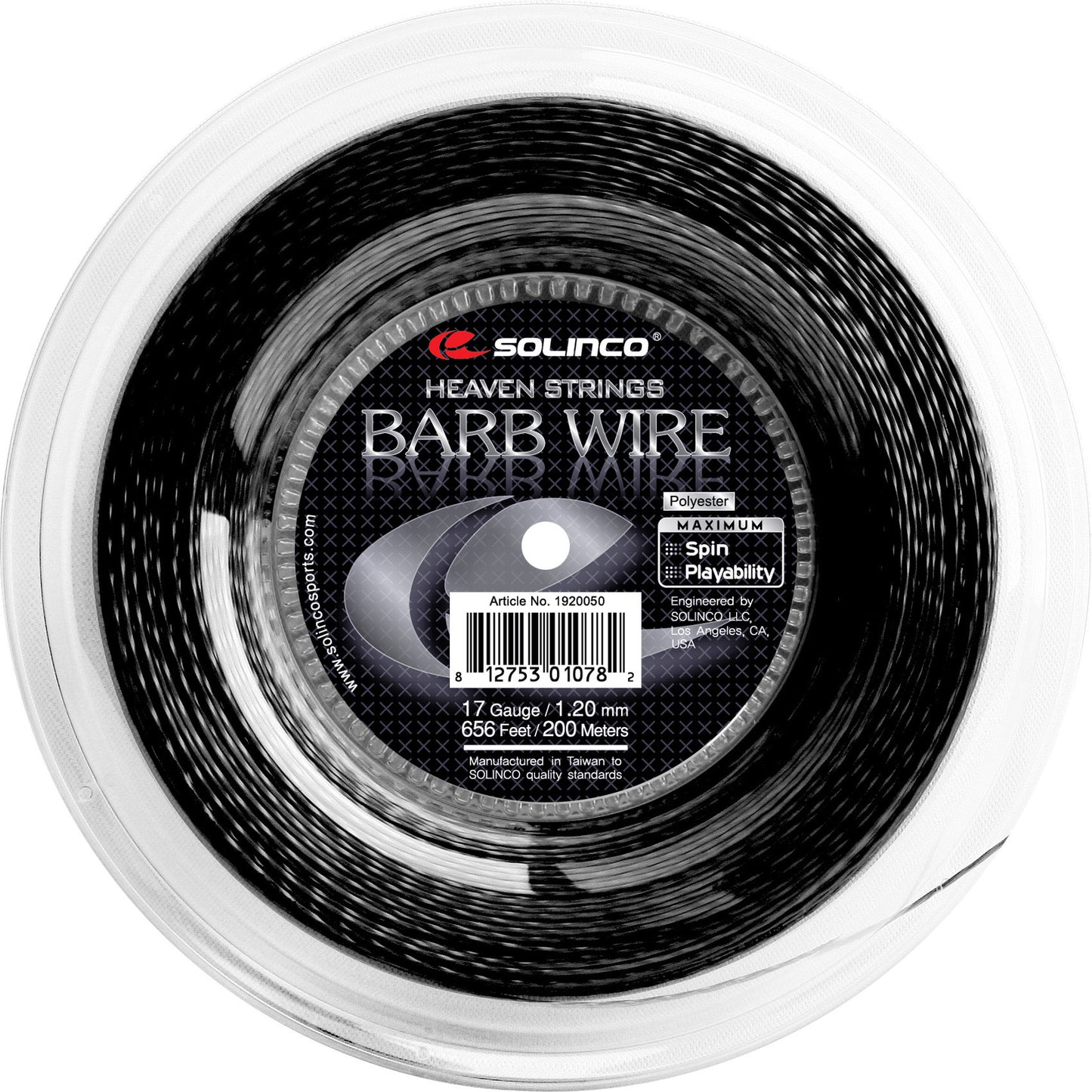 Solinco Barb Wire Rol Snaren 200m-Zwart Solinco Barb Wire Rol Snaren 200m-Zwart