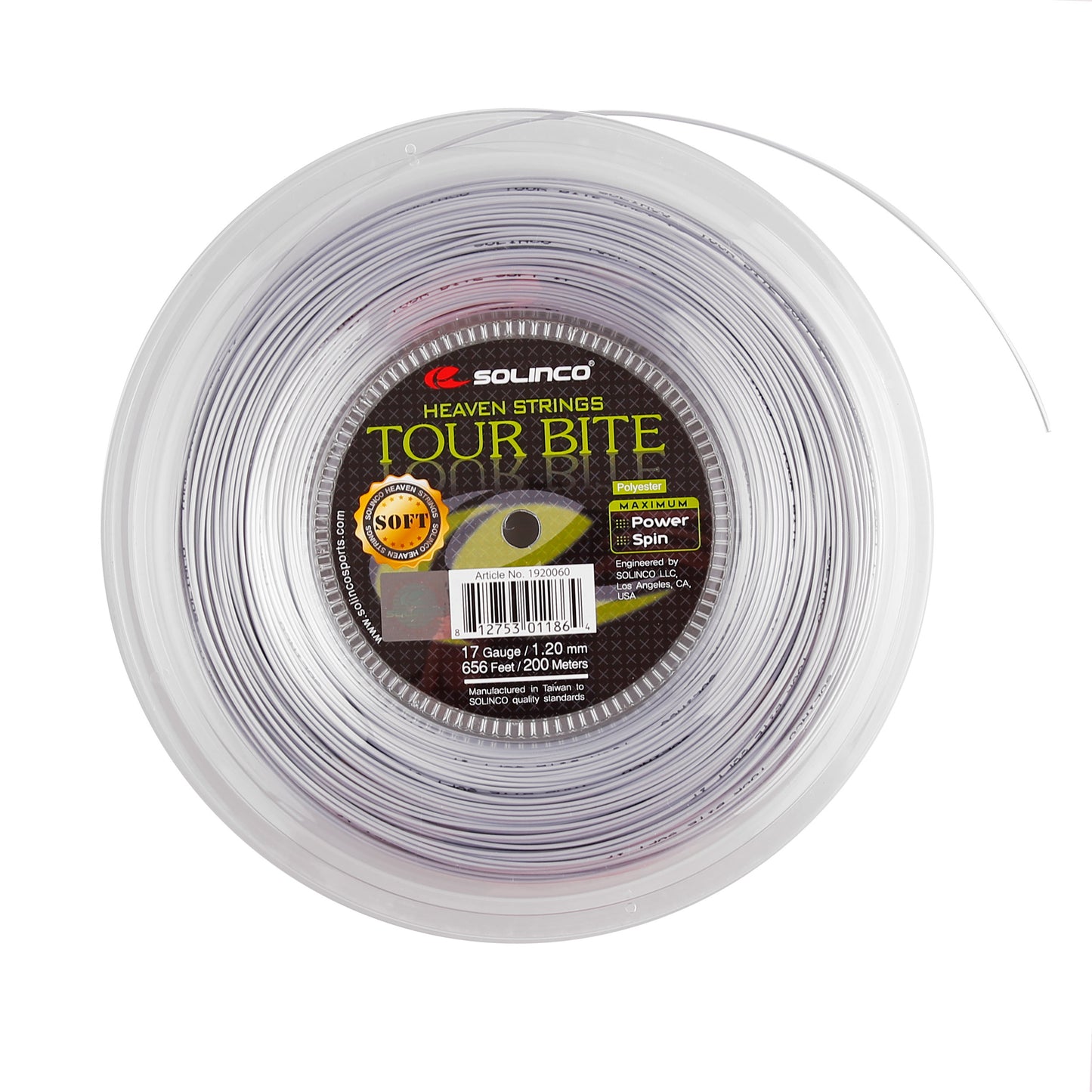 Solinco Tour Bite Soft Rol Snaren 200m-Zilver Solinco Tour Bite Soft Rol Snaren 200m-Zilver