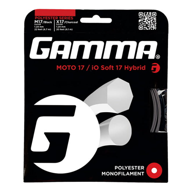 Gamma Moto IO Soft Hybrid Cordage En Garniture-Noir,Gris Foncé Gamma Moto IO Soft Hybrid Cordage En Garniture-Noir,Gris Foncé