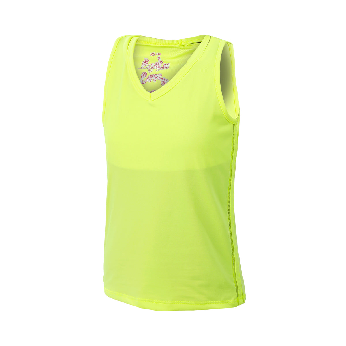 Lucky in Love V-Neck Cutout Tanktop Meisjes-Geel Lucky in Love V-Neck Cutout Tanktop Meisjes-Geel