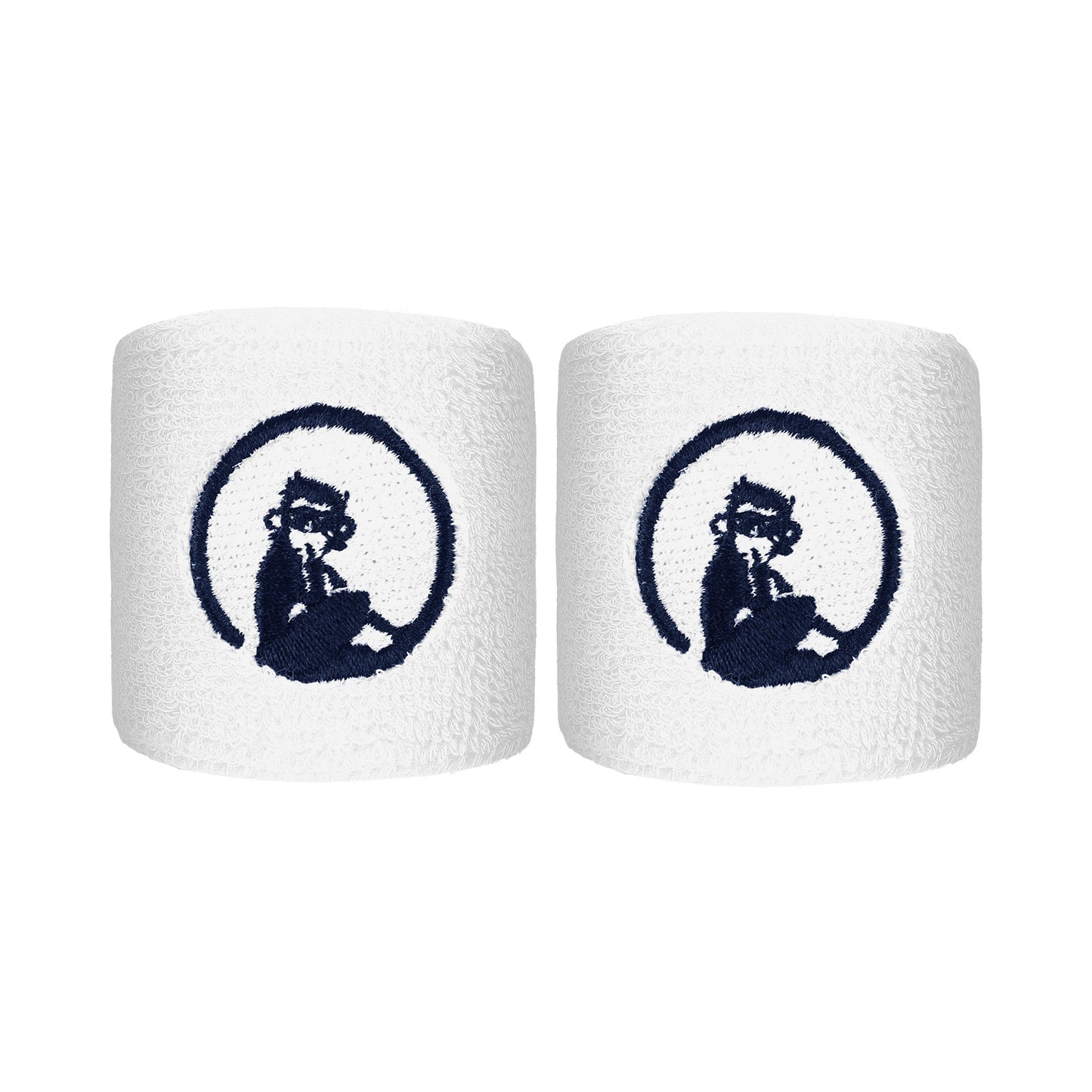 Quiet Please Zweetband Verpakking 2 stuks kort - wit, donkerblauw Quiet Please Zweetband Verpakking 2 stuks kort - wit, donkerblauw