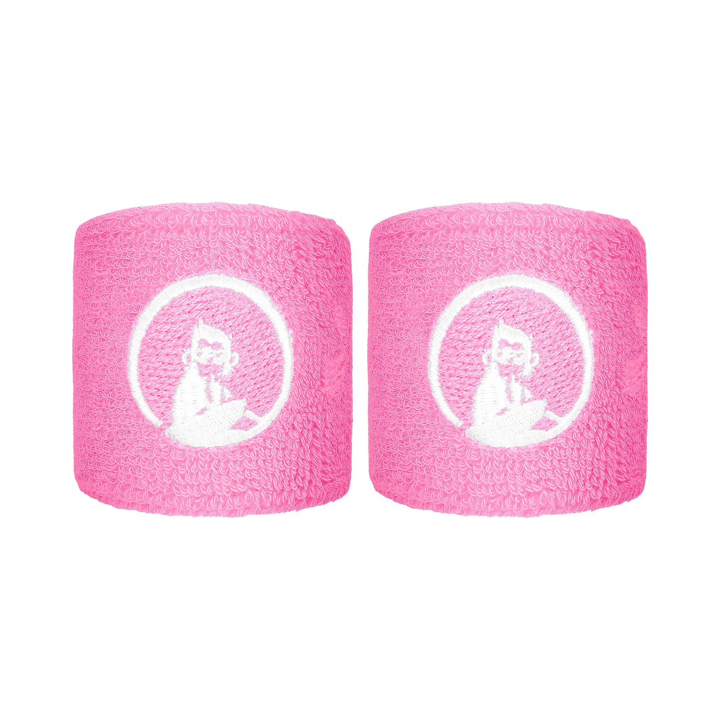 Quiet Please Zweetband Verpakking 2 stuks kort - roze, wit Quiet Please Zweetband Verpakking 2 stuks kort - roze, wit