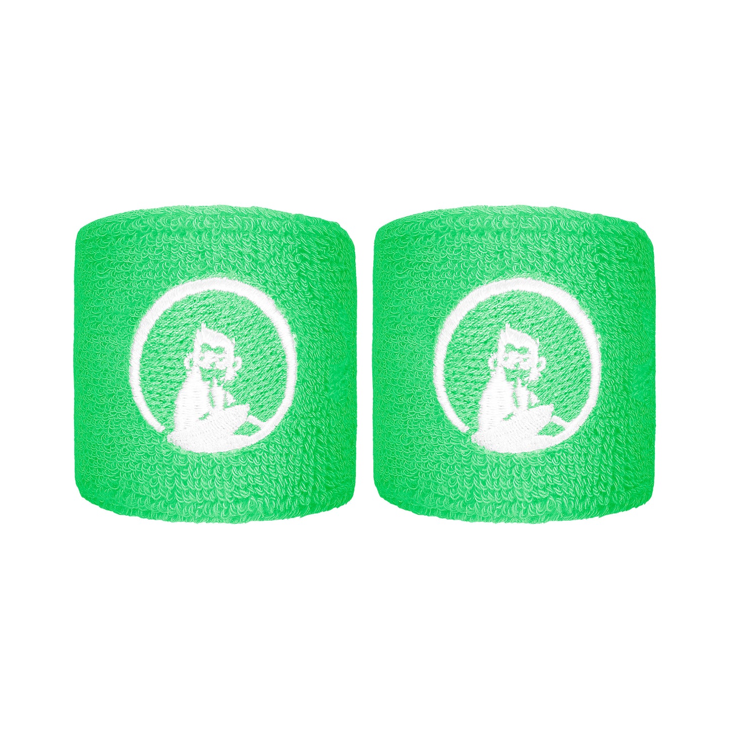 Quiet Please Zweetband Verpakking 2 stuks kort - groen, wit Quiet Please Zweetband Verpakking 2 stuks kort - groen, wit