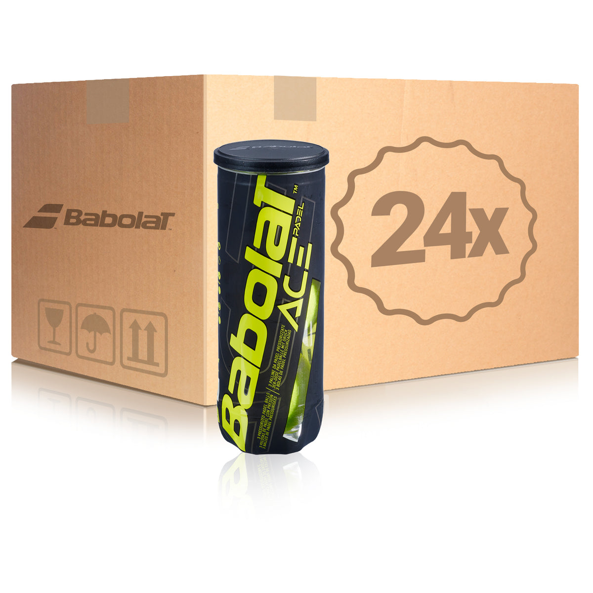 Babolat 24x verpakking 3 stuks Ace Padel X3 In een doos Babolat 24x verpakking 3 stuks Ace Padel X3 In een doos