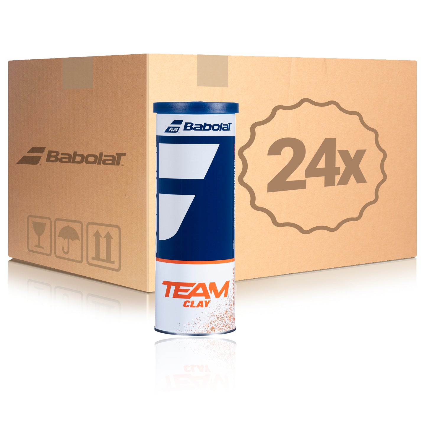Babolat 24x verpakking 3 stuks Team Clay X 3 In een doos Babolat 24x verpakking 3 stuks Team Clay X 3 In een doos