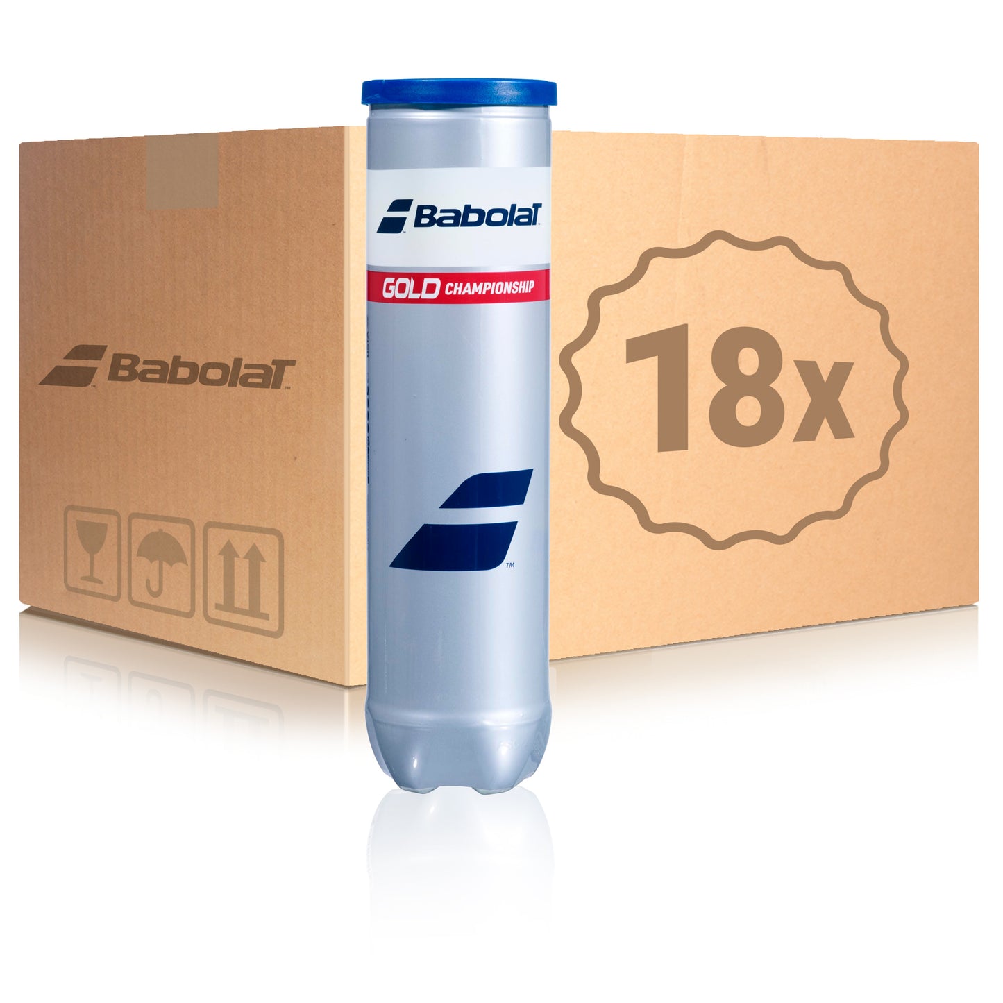 Babolat 18 tubes de 4 Gold Championship X4 En carton Babolat 18 tubes de 4 Gold Championship X4 En carton