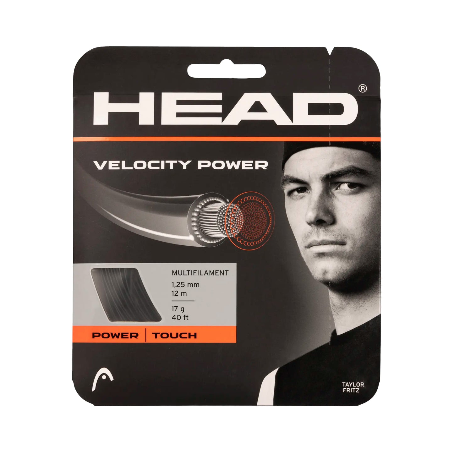 HEAD Velocity MLT Power Cordage en garniture 12m - noir HEAD Velocity MLT Power Cordage en garniture 12m - noir