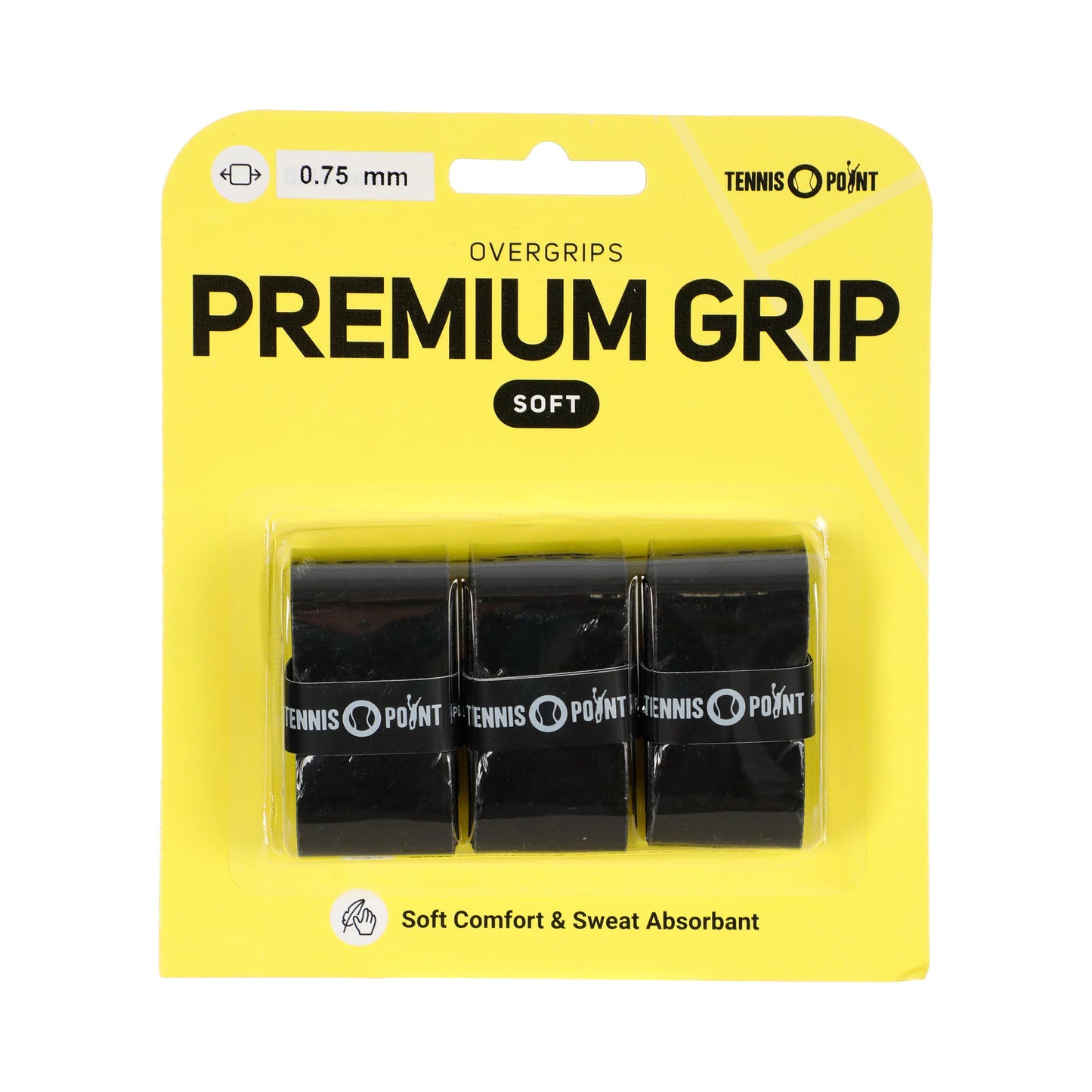 Tennis-Point Premium Soft Pack de 3 - noir Tennis-Point Premium Soft Pack de 3 - noir
