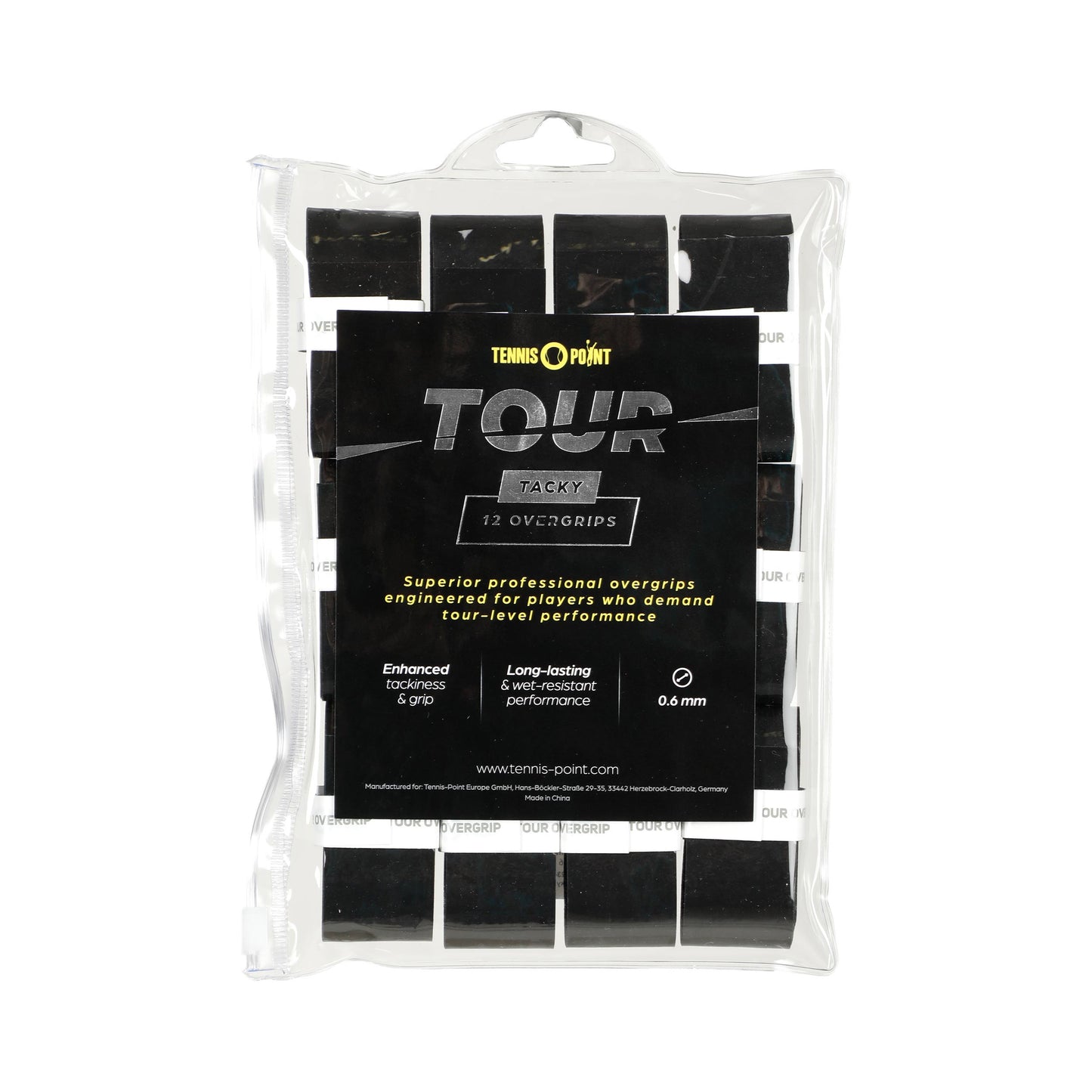 Tennis-Point Tour Tacky Verpakking 12 stuks - zwart Tennis-Point Tour Tacky Verpakking 12 stuks - zwart