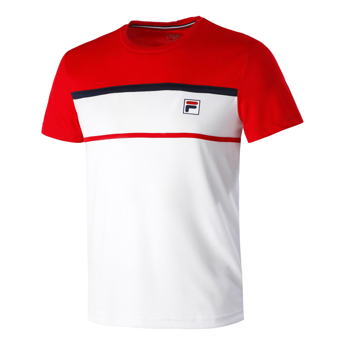Fila Steve T-shirt Heren - wit, rood
