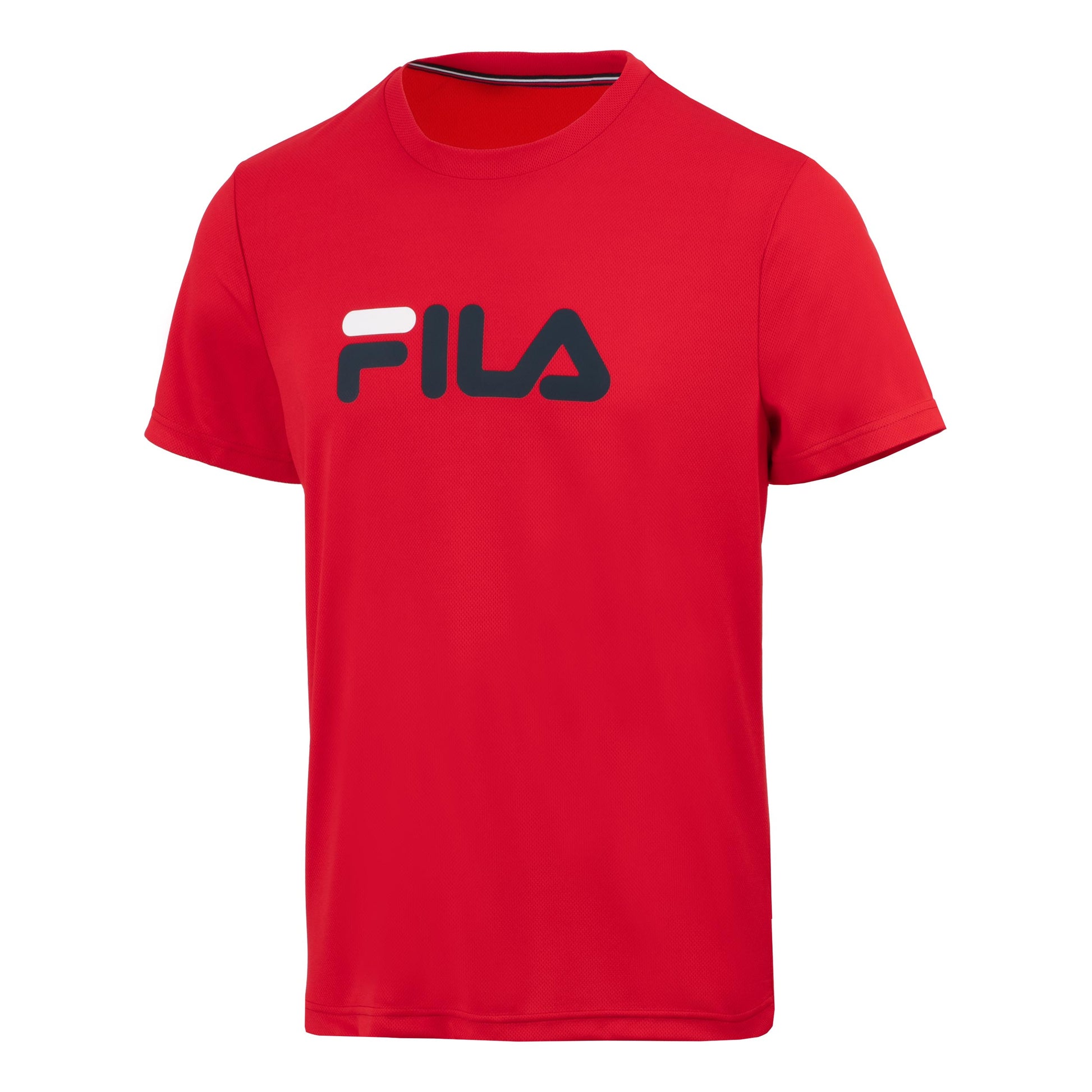 Fila Logo T-shirt Heren-Rood,Donkerblauw