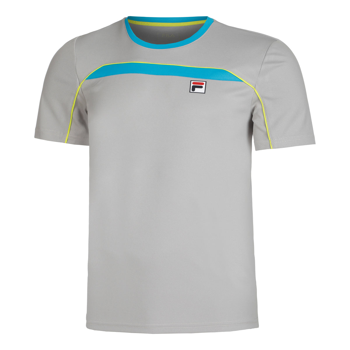Fila Asher T-shirt Heren - zilver, turkoois