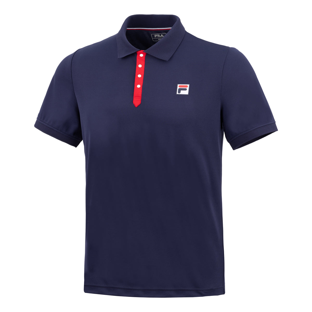 Fila Dominic Polo Hommes - bleu foncé, rouge