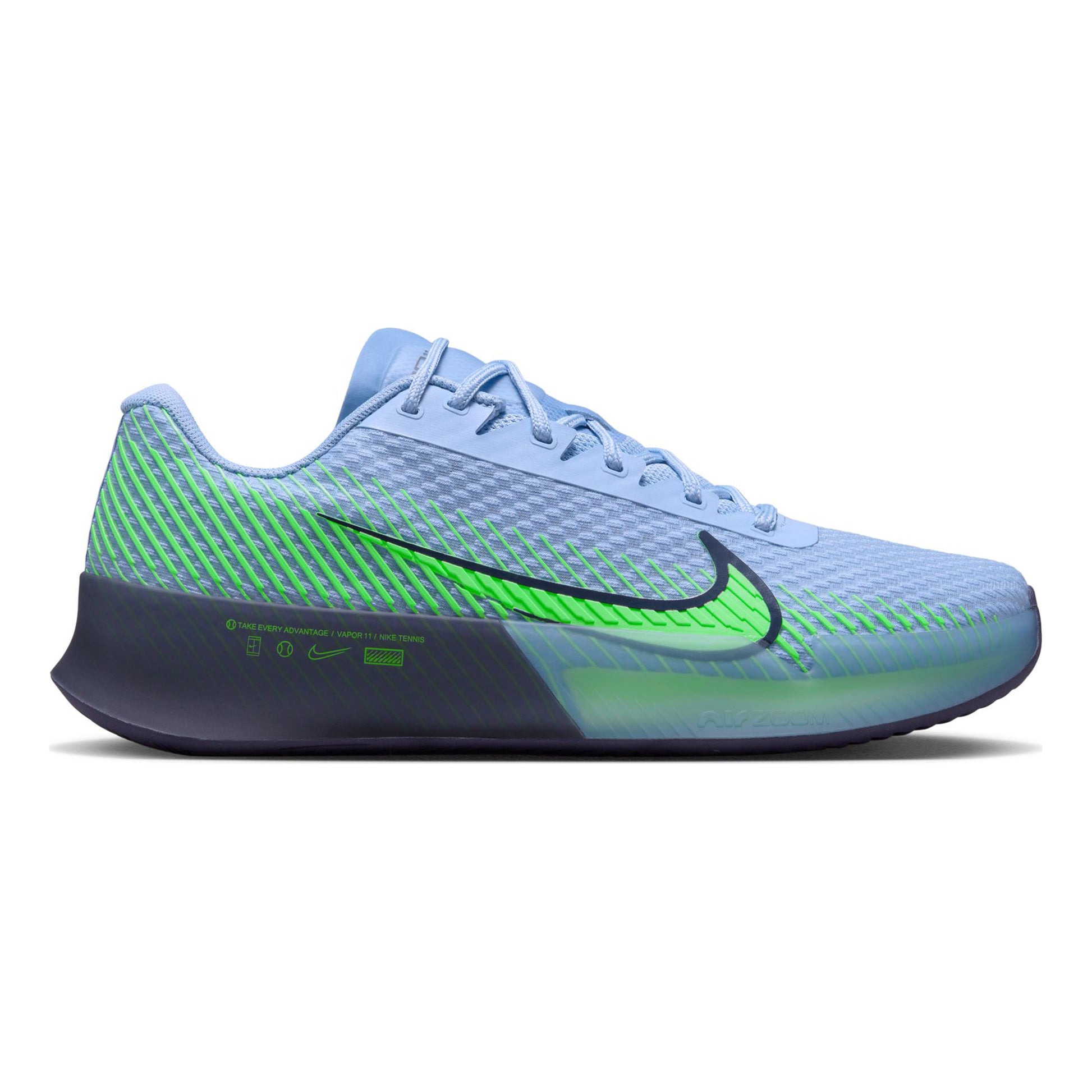 Nike Air Zoom Vapor 11 Gravelschoen Heren - mauve, neongroen