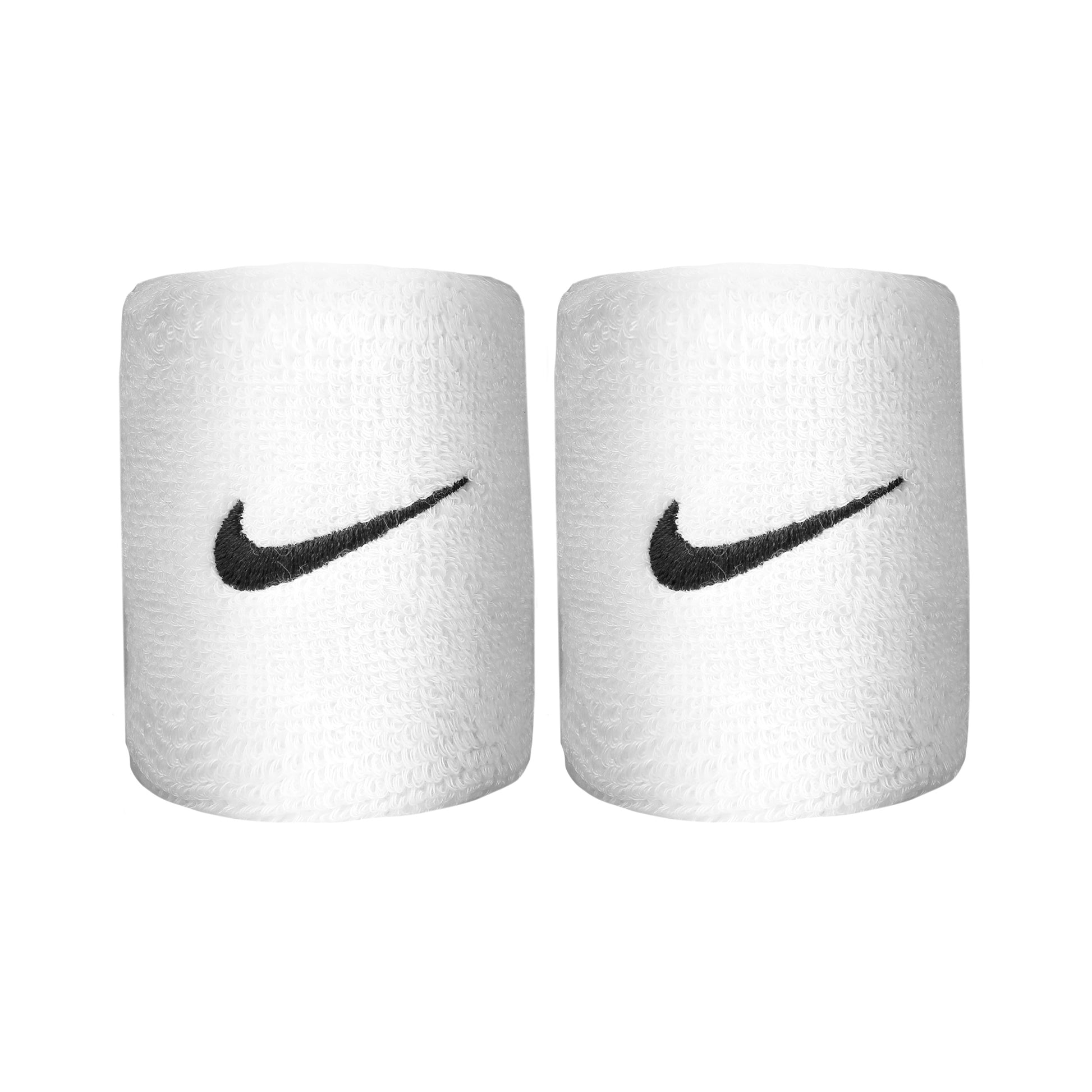 Nike Swoosh Poignet Pack de 2 unités court - blanc, noir