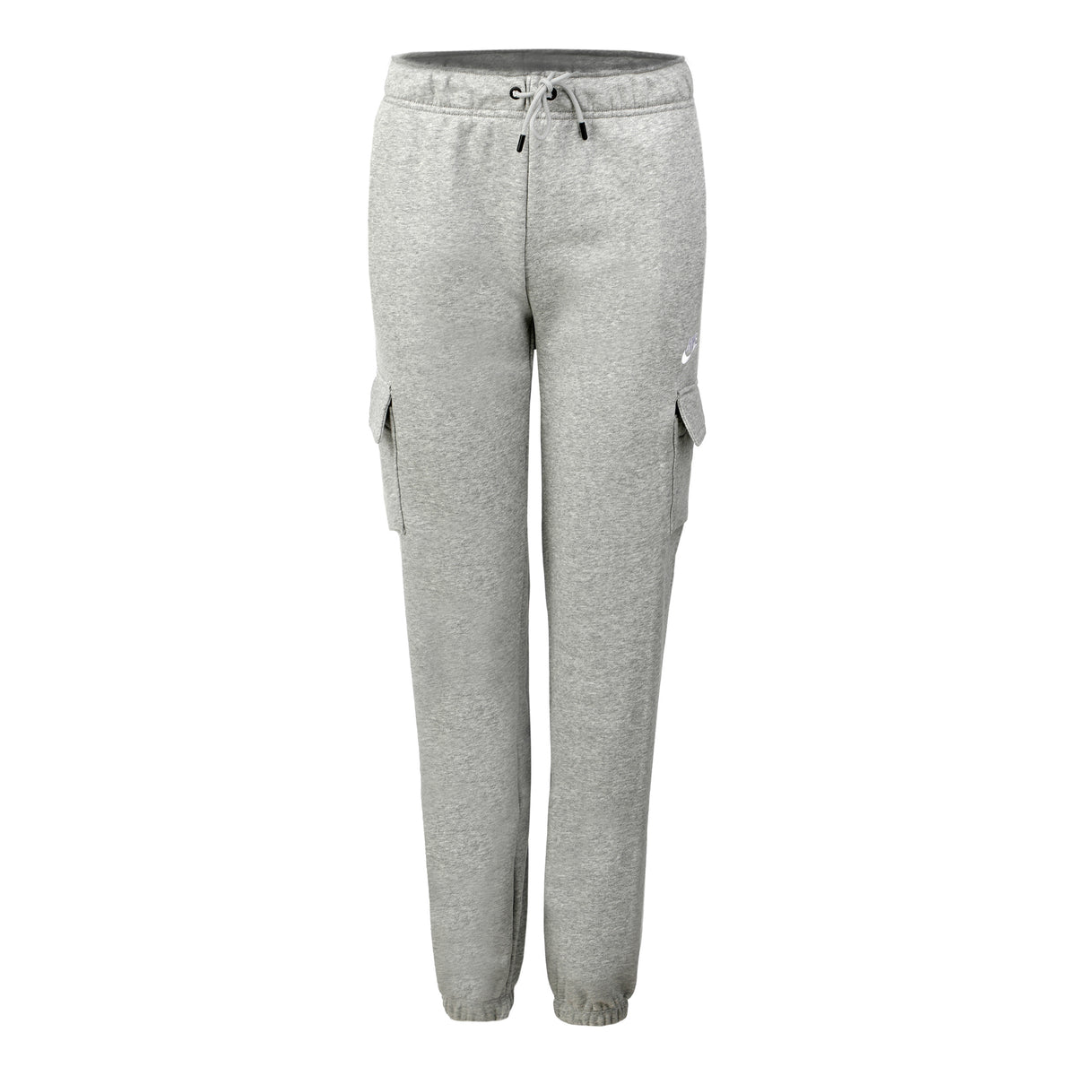 Nike Essential Fleece Medium-Rise Cargo Trainingsbroek Dames - grijs, wit