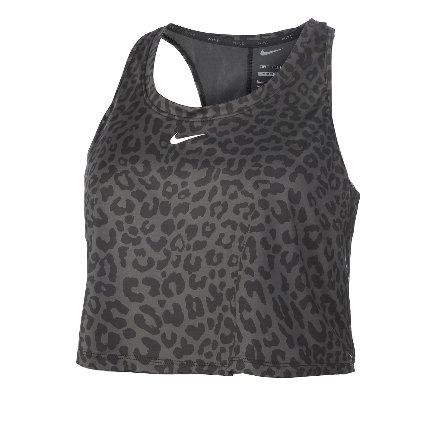 Nike Dri-Fit One Slim Leopard Tanktop Dames - grijs, zwart