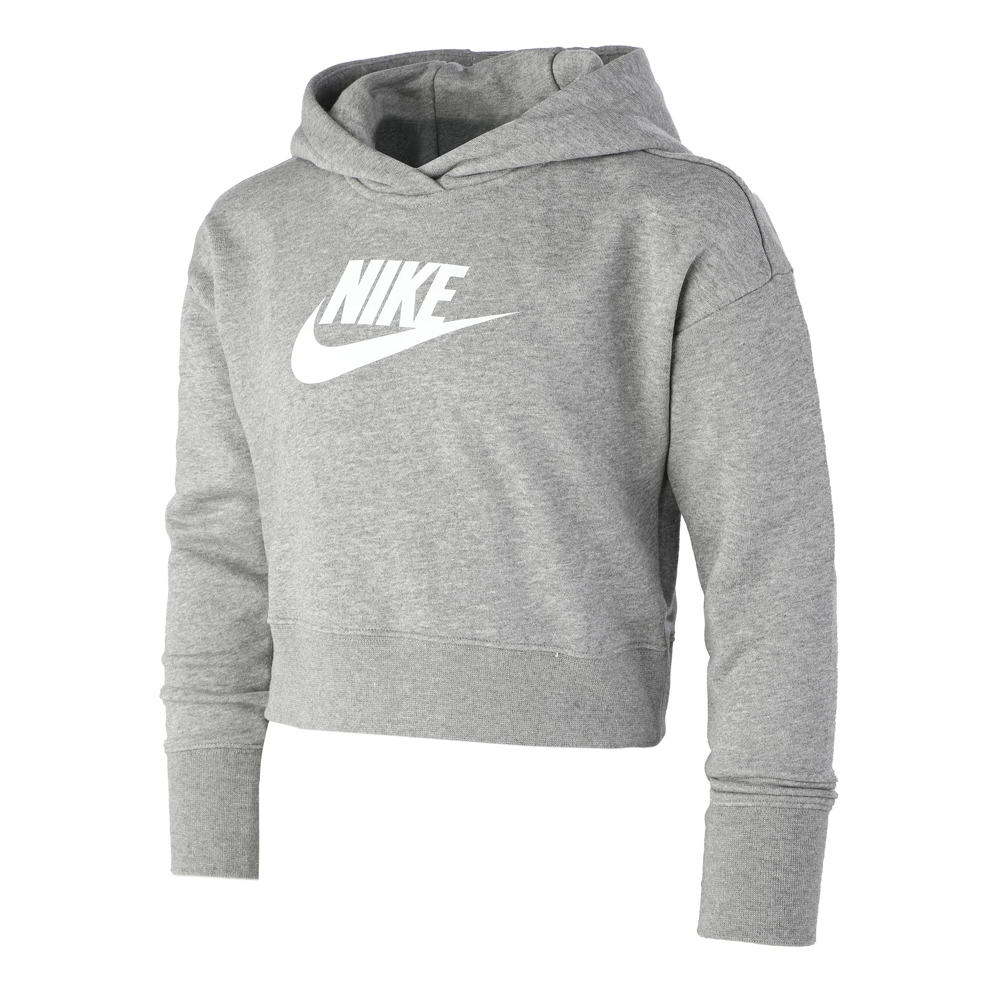 Nike French Terry Club Cropped Sweat à capuche Filles - gris, blanc